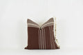 Boho Tassel Striped Throw Pillow Cover, Brown Beige Woven Decorative Square Cushion Case with Fringe Edge for Sofa Couch Bedroom Home Decor, 18x18 Inch (Pillow Insert Not Included)