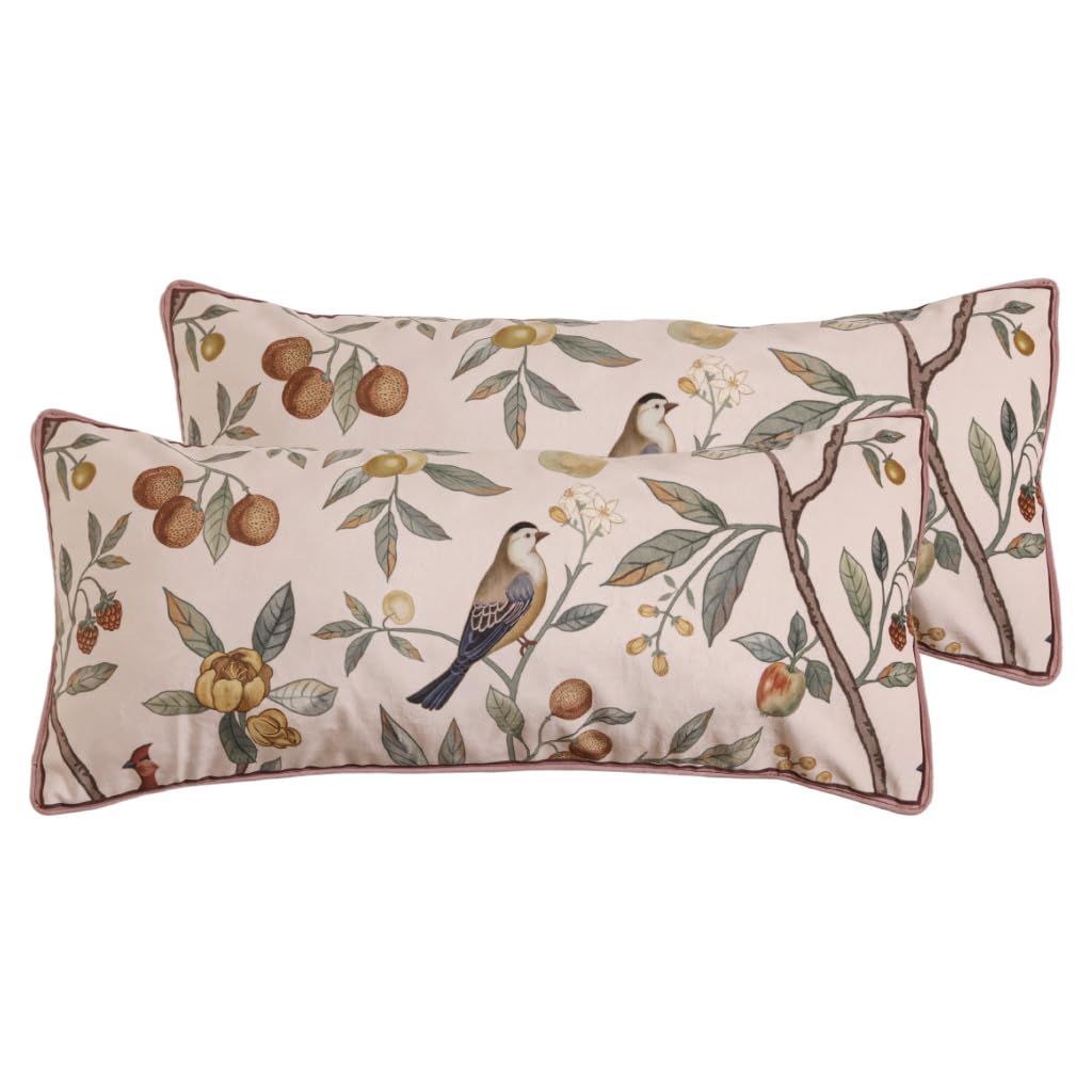 bilin gaier Vintage Square Throw Pillow Covers Pack of 2,Red Cozy Velvet with Leaves and Floral Pattern Pillowcases,Decoration Pillows Cushion Covers for Living Room Couch Sofa Bed Car Chair,18"x18"