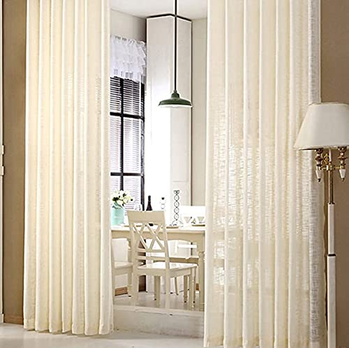 HooHero Simple Leaf Embroidered Semi Sheer Curtains Window Treatment Rod Pocket Drapes for Living Dining Room Bedroom(1 Panel, W 100 x L 84 inch, White)