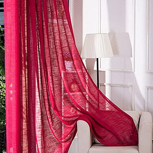 HooHero Simple Leaf Embroidered Semi Sheer Curtains Window Treatment Rod Pocket Drapes for Living Dining Room Bedroom(1 Panel, W 100 x L 84 inch, White)