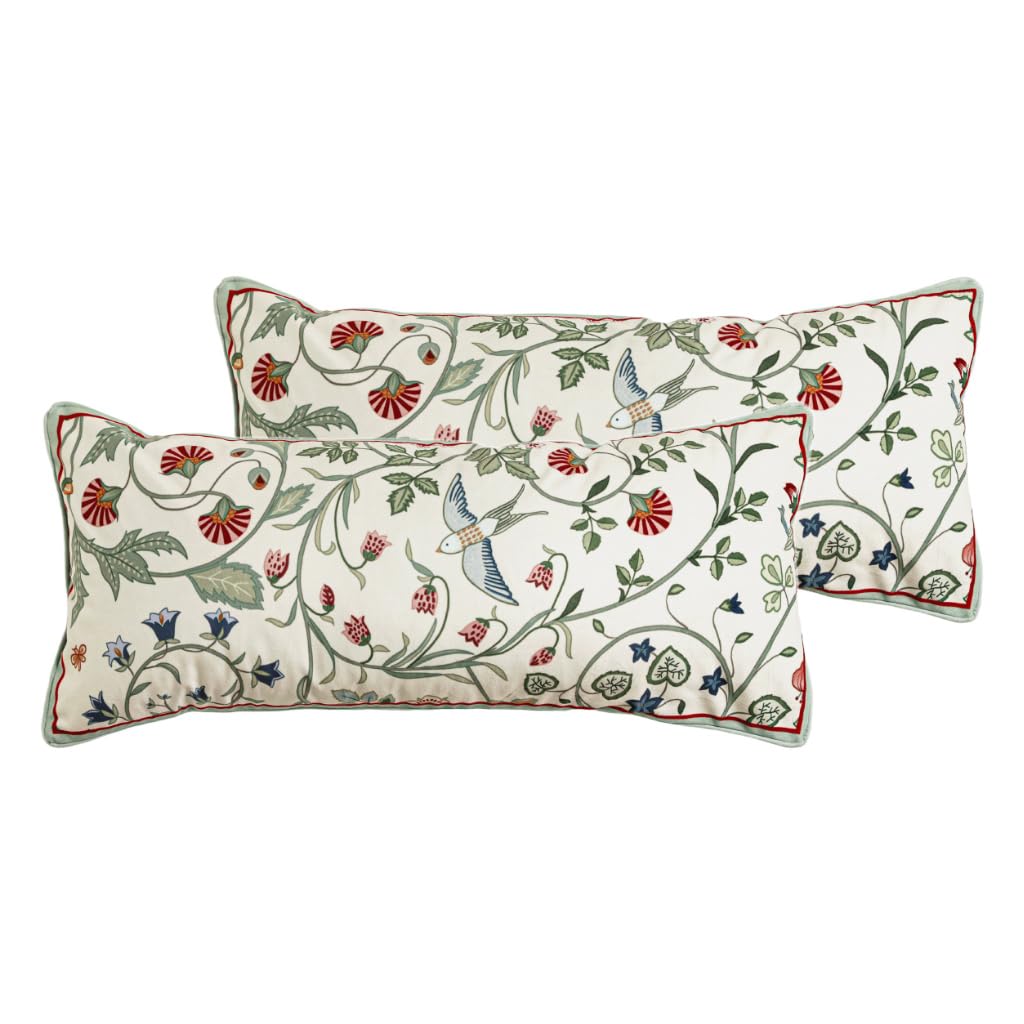bilin gaier Vintage Square Throw Pillow Covers Pack of 2,Red Cozy Velvet with Leaves and Floral Pattern Pillowcases,Decoration Pillows Cushion Covers for Living Room Couch Sofa Bed Car Chair,18"x18"