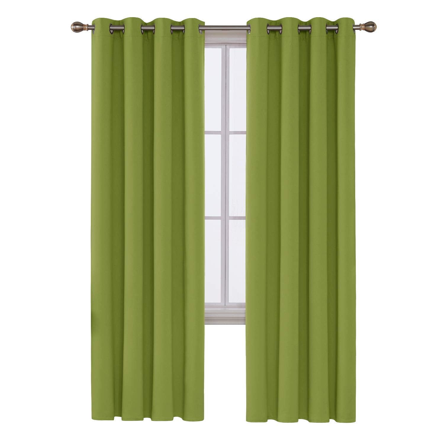 Deconovo Blackout Wide Curtain Panel, Grommet Top Thermal Insulated Room Darkening Drape for Bedroom Living Room, Khaki Divider, 100W x 84L Inch, Pack of 1
