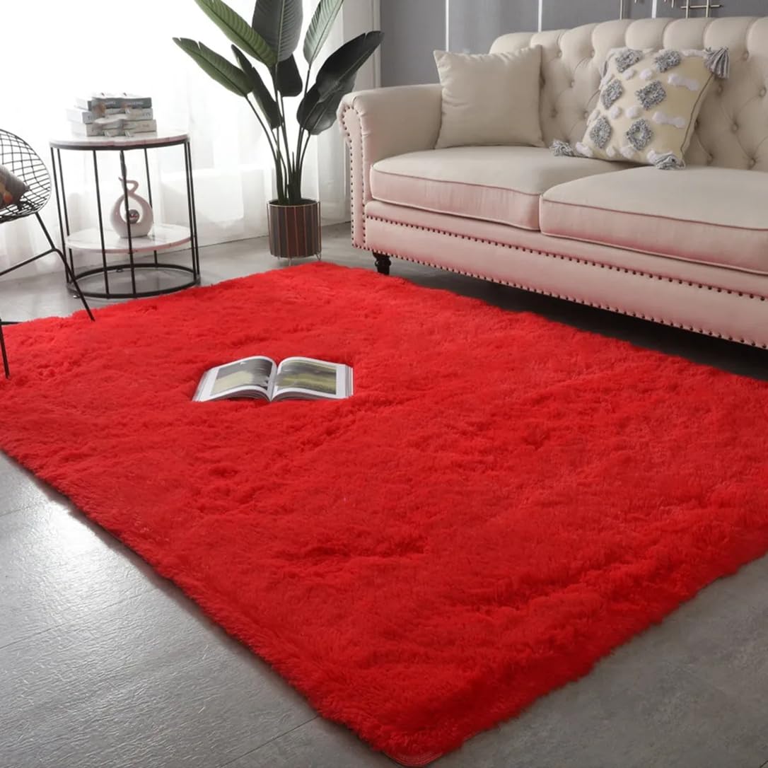 Plush Carpets for Living Room Bedroom Anti-Slip Floor Mats Fluffy Shaggy Fuzzy Area Rug Fashion Home Décor