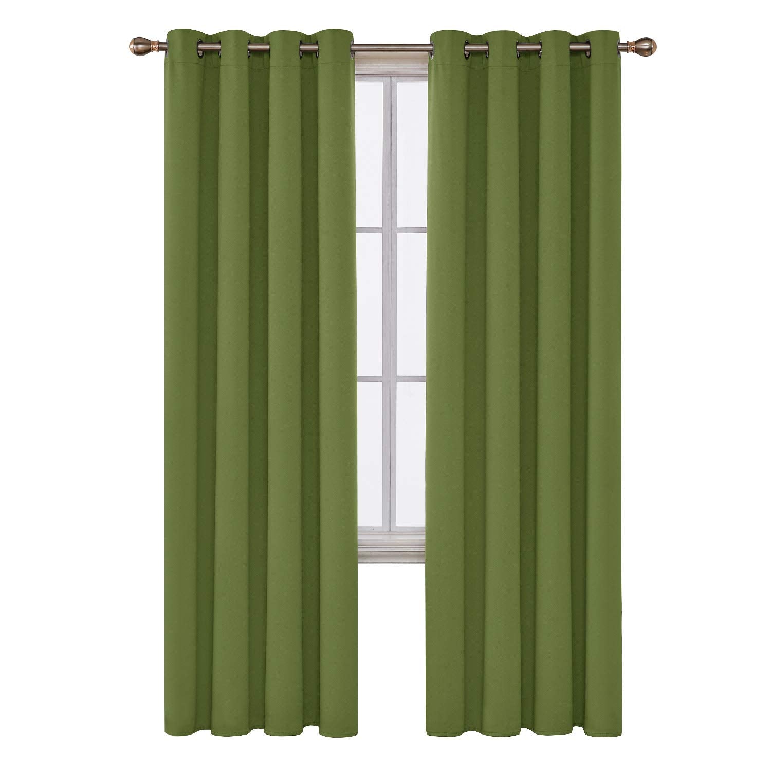 Deconovo Blackout Wide Curtain Panel, Grommet Top Thermal Insulated Room Darkening Drape for Bedroom Living Room, Khaki Divider, 100W x 84L Inch, Pack of 1