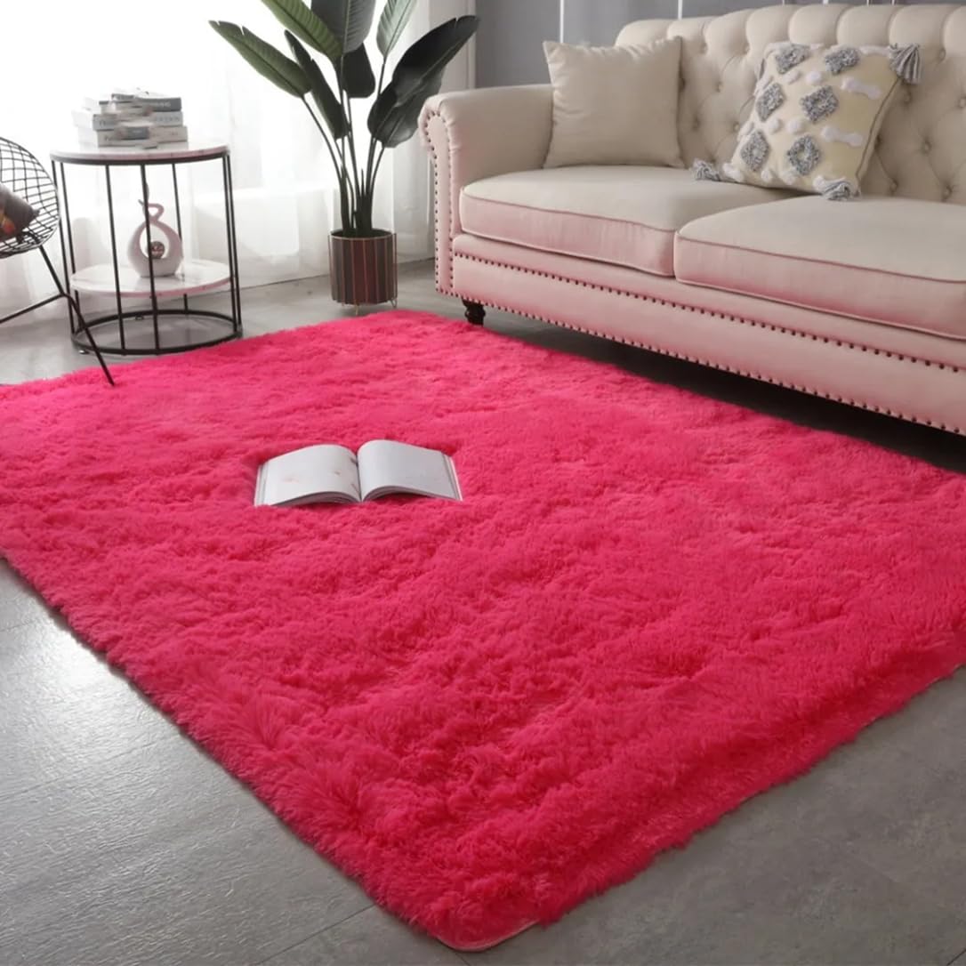 Plush Carpets for Living Room Bedroom Anti-Slip Floor Mats Fluffy Shaggy Fuzzy Area Rug Fashion Home Décor