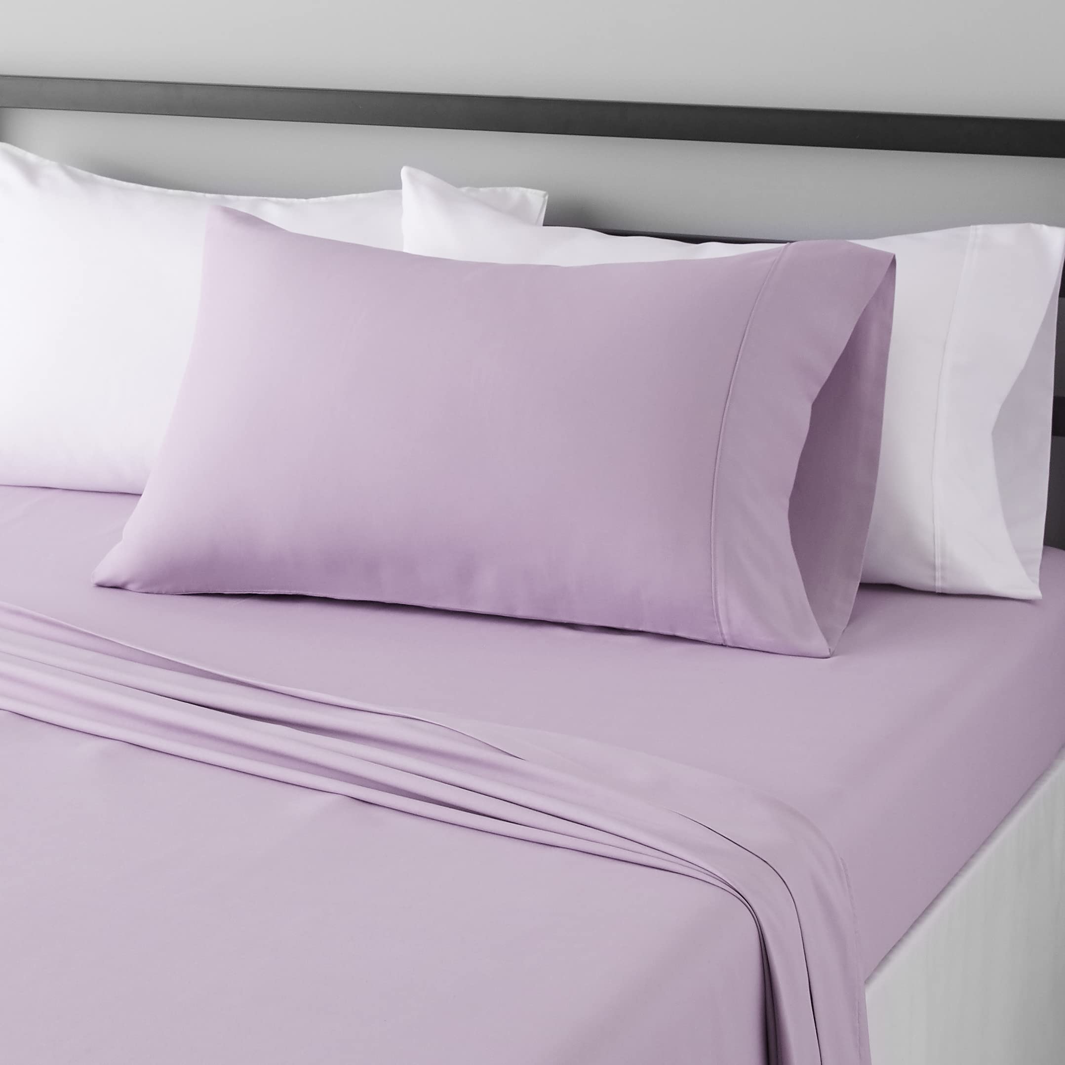 Amazon Basics Lightweight Super Soft Easy Care Wrinkle Free Breathable Brushed Microfiber 3-Piece Bed Sheet Set with 14-Inch Deep Pockets, Twin, Beige, Solid