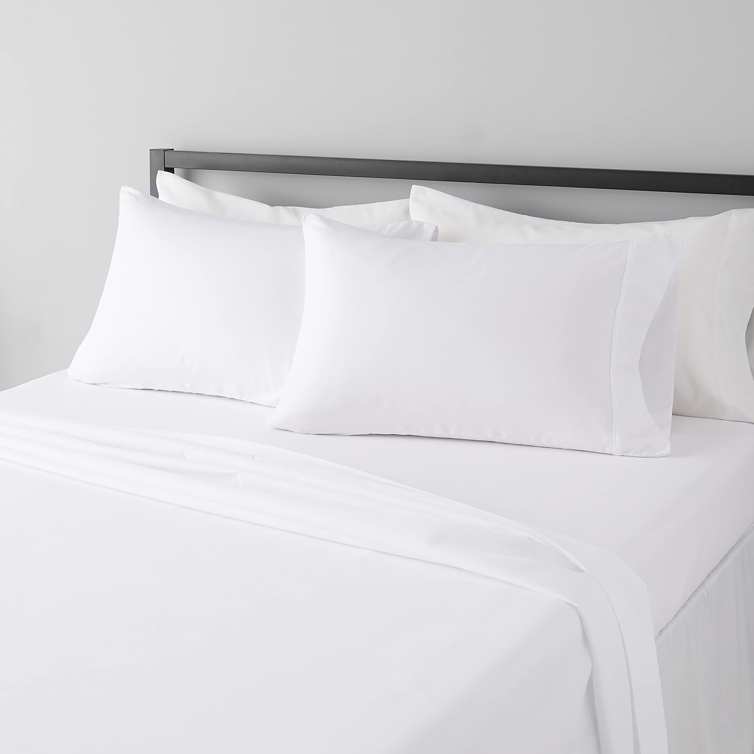 Amazon Basics Lightweight Super Soft Easy Care Wrinkle Free Breathable Brushed Microfiber 3-Piece Bed Sheet Set with 14-Inch Deep Pockets, Twin, Beige, Solid