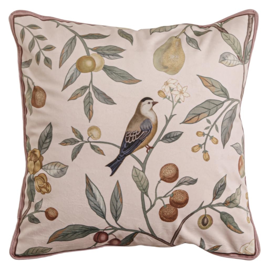 bilin gaier Vintage Square Throw Pillow Covers Pack of 2,Red Cozy Velvet with Leaves and Floral Pattern Pillowcases,Decoration Pillows Cushion Covers for Living Room Couch Sofa Bed Car Chair,18"x18"