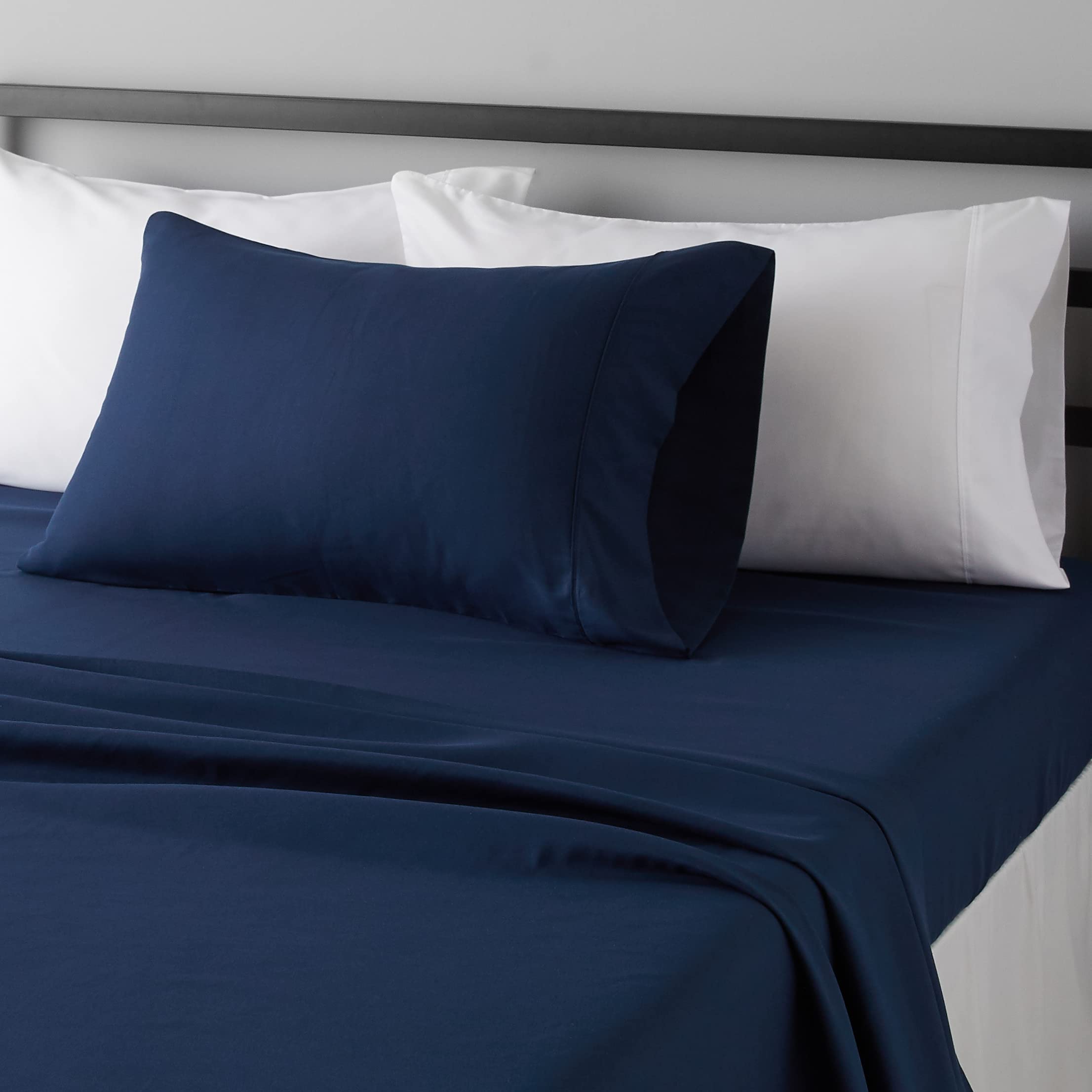 Amazon Basics Lightweight Super Soft Easy Care Wrinkle Free Breathable Brushed Microfiber 3-Piece Bed Sheet Set with 14-Inch Deep Pockets, Twin, Beige, Solid