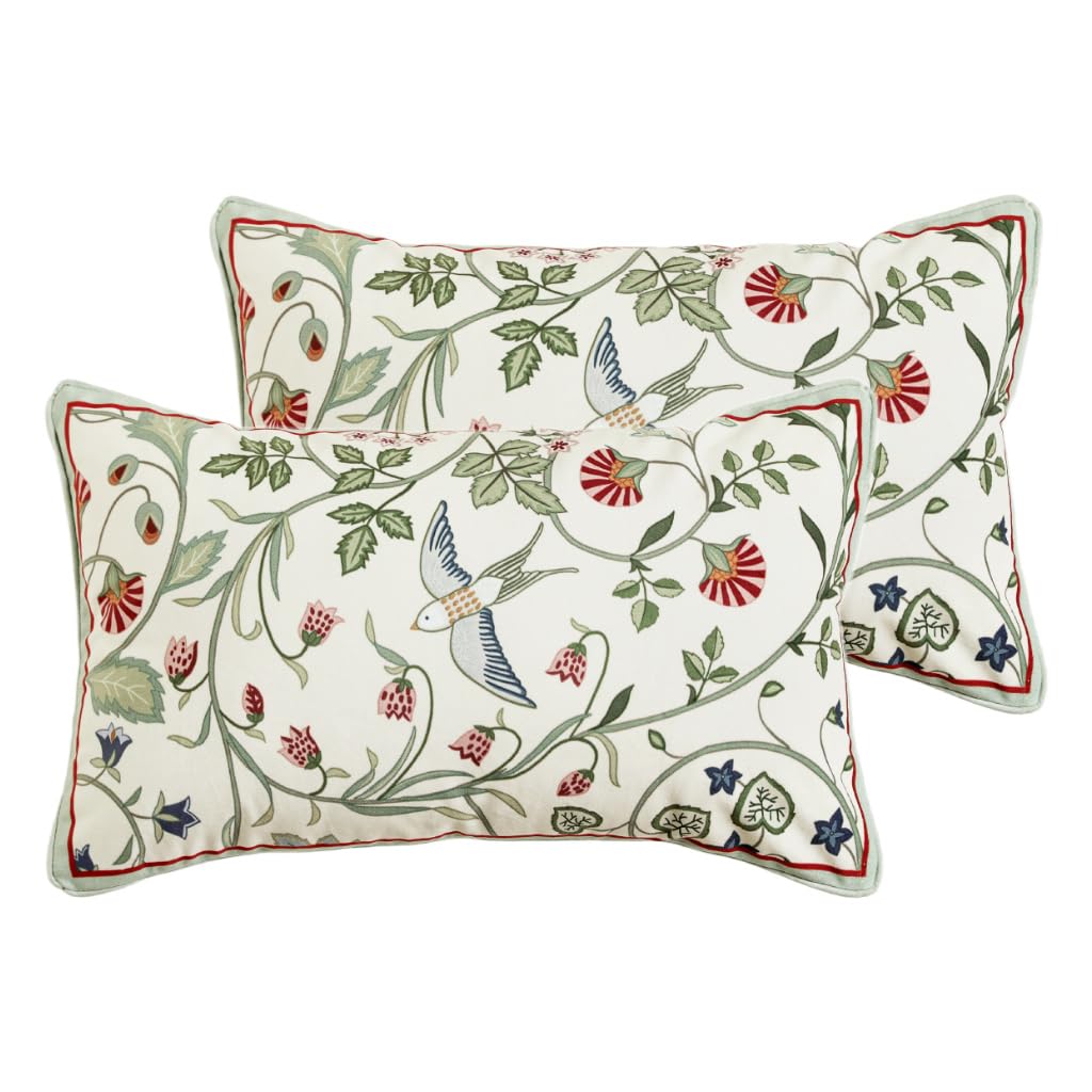 bilin gaier Vintage Square Throw Pillow Covers Pack of 2,Red Cozy Velvet with Leaves and Floral Pattern Pillowcases,Decoration Pillows Cushion Covers for Living Room Couch Sofa Bed Car Chair,18"x18"