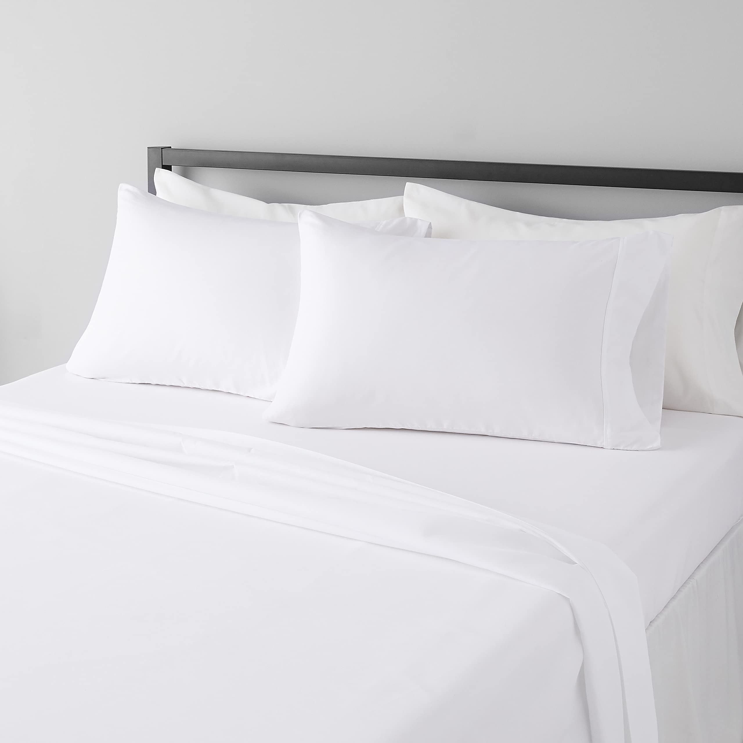 Amazon Basics Lightweight Super Soft Easy Care Wrinkle Free Breathable Brushed Microfiber 3-Piece Bed Sheet Set with 14-Inch Deep Pockets, Twin, Beige, Solid