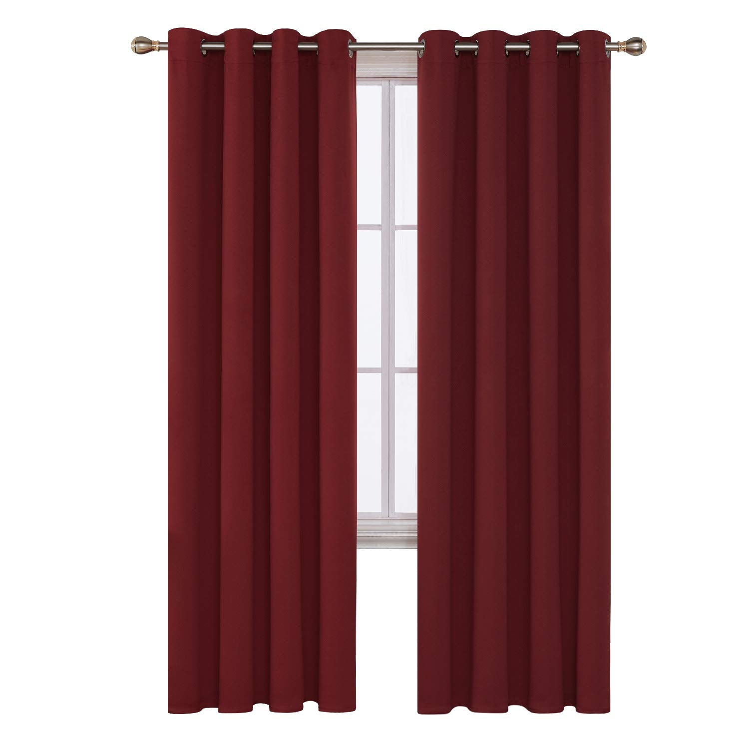 Deconovo Blackout Wide Curtain Panel, Grommet Top Thermal Insulated Room Darkening Drape for Bedroom Living Room, Khaki Divider, 100W x 84L Inch, Pack of 1