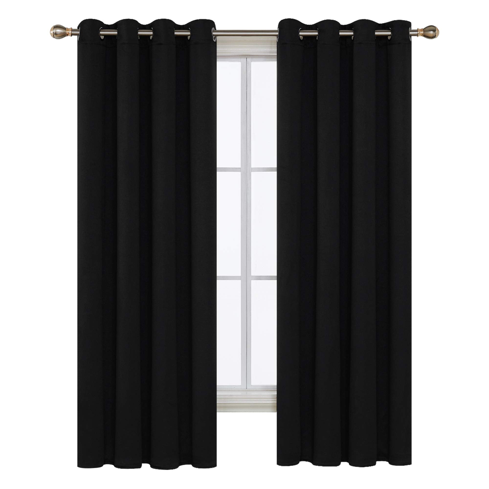 Deconovo Blackout Wide Curtain Panel, Grommet Top Thermal Insulated Room Darkening Drape for Bedroom Living Room, Khaki Divider, 100W x 84L Inch, Pack of 1