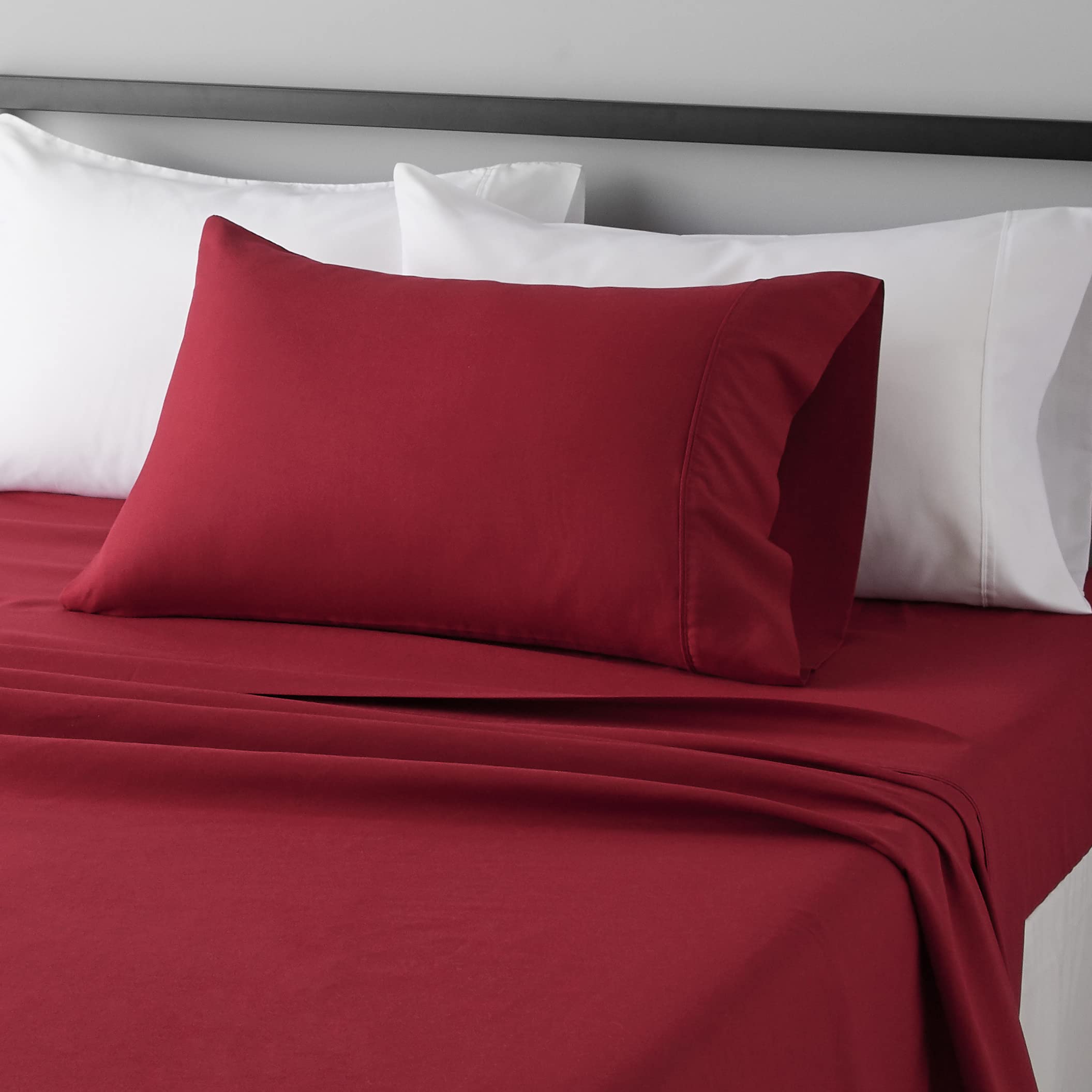 Amazon Basics Lightweight Super Soft Easy Care Wrinkle Free Breathable Brushed Microfiber 3-Piece Bed Sheet Set with 14-Inch Deep Pockets, Twin, Beige, Solid