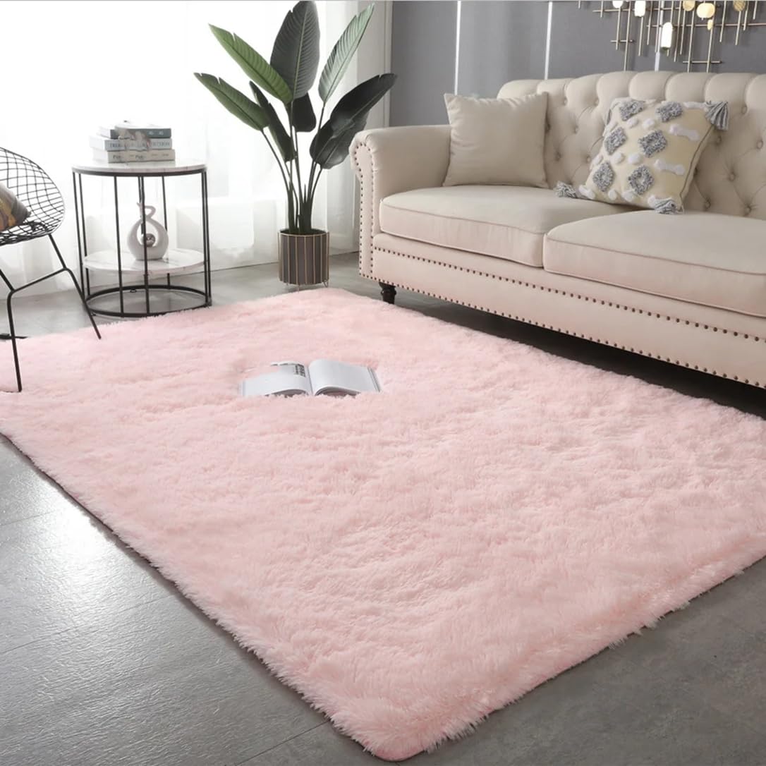 Plush Carpets for Living Room Bedroom Anti-Slip Floor Mats Fluffy Shaggy Fuzzy Area Rug Fashion Home Décor