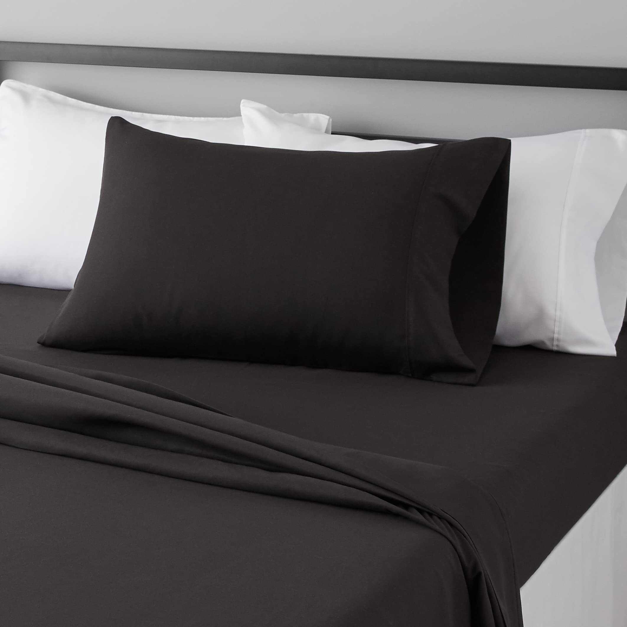 Amazon Basics Lightweight Super Soft Easy Care Wrinkle Free Breathable Brushed Microfiber 3-Piece Bed Sheet Set with 14-Inch Deep Pockets, Twin, Beige, Solid