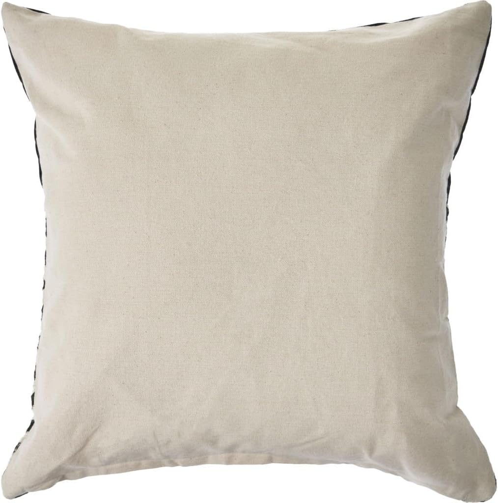 HomeRoots Set of Two Black and White Chevron Cotton Throw Pillow with Tassels