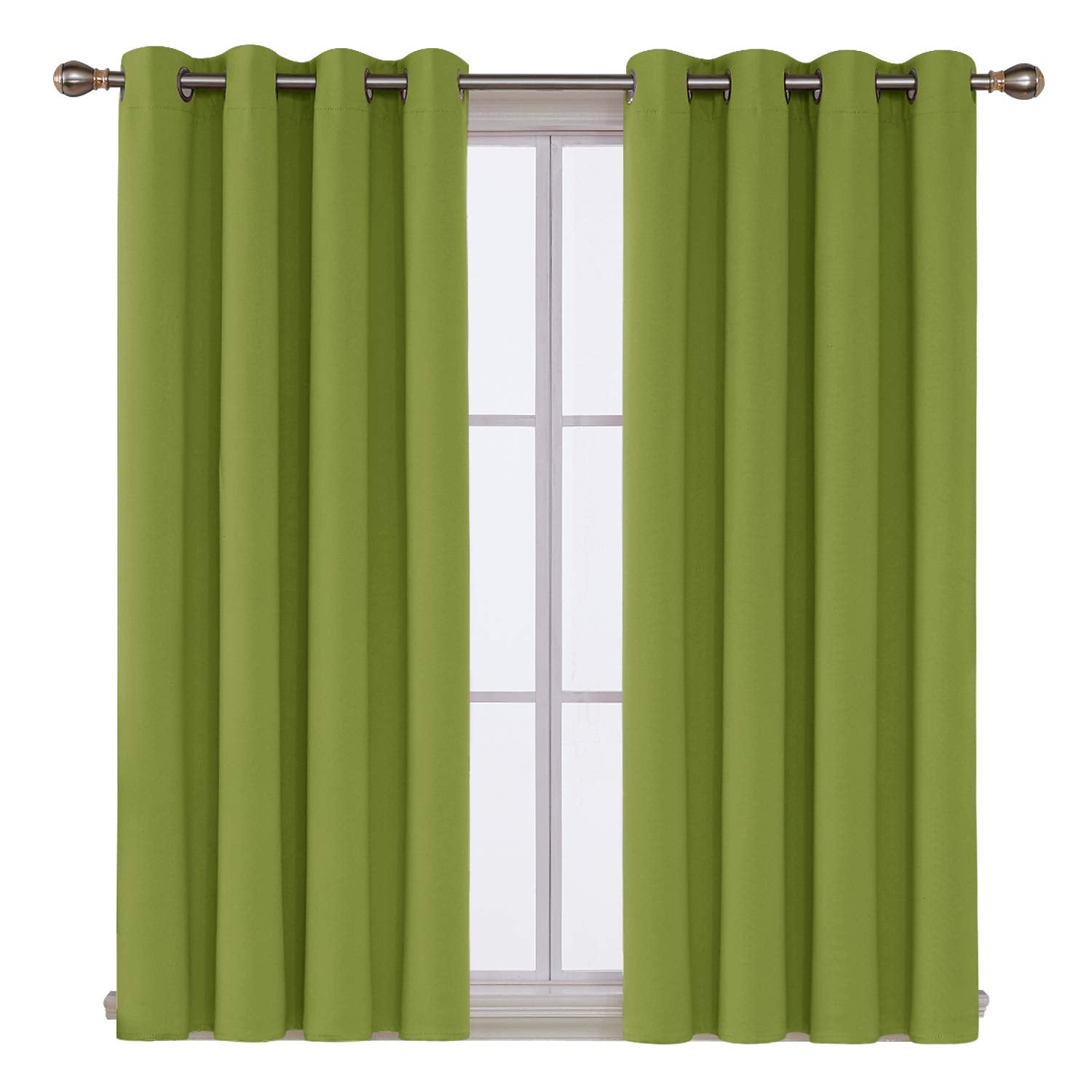 Deconovo Blackout Wide Curtain Panel, Grommet Top Thermal Insulated Room Darkening Drape for Bedroom Living Room, Khaki Divider, 100W x 84L Inch, Pack of 1