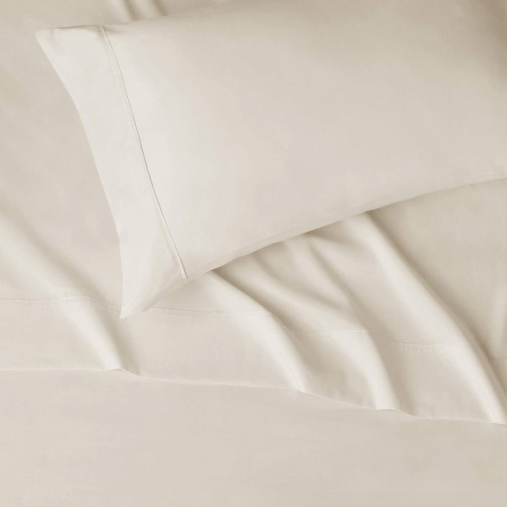 Amazon Basics Lightweight Super Soft Easy Care Wrinkle Free Breathable Brushed Microfiber 3-Piece Bed Sheet Set with 14-Inch Deep Pockets, Twin, Beige, Solid