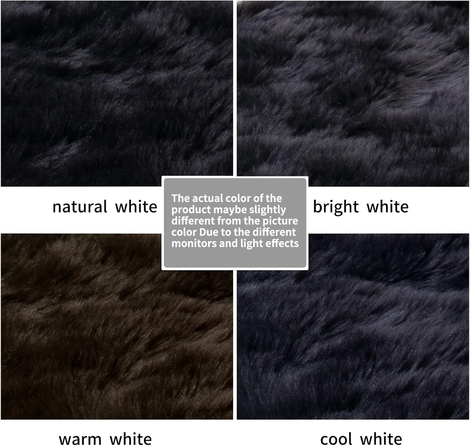 SERISSA Soft Fluffy Area Rug, Coal Black Faux Sheepskin Fur Rug, Shaggy Rug for Bedroom Floor Fuzzy Carpet for Living Room 4x6 Feet