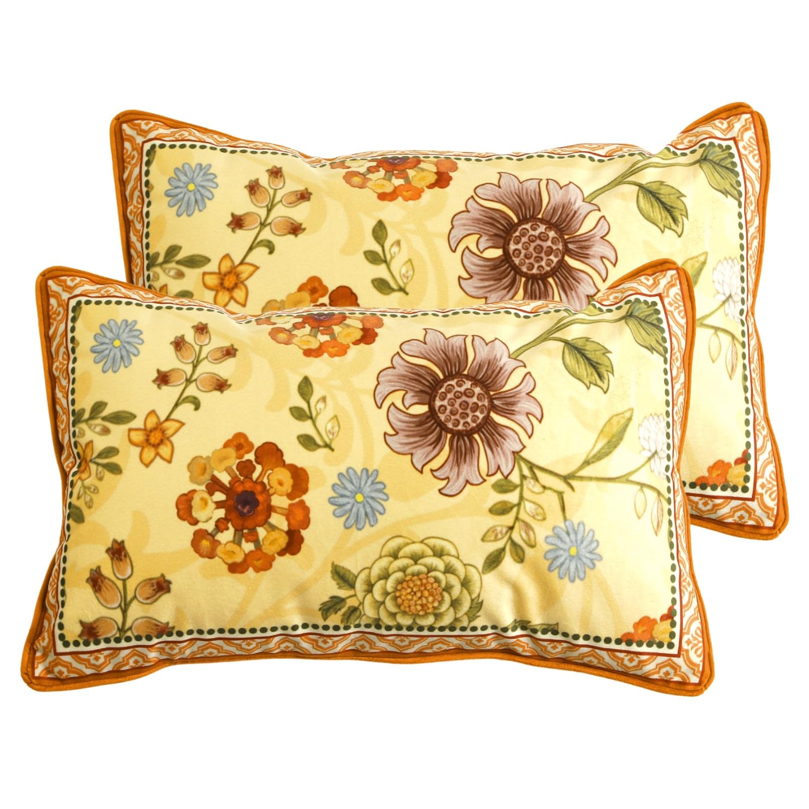 bilin gaier Vintage Square Throw Pillow Covers Pack of 2,Red Cozy Velvet with Leaves and Floral Pattern Pillowcases,Decoration Pillows Cushion Covers for Living Room Couch Sofa Bed Car Chair,18"x18"