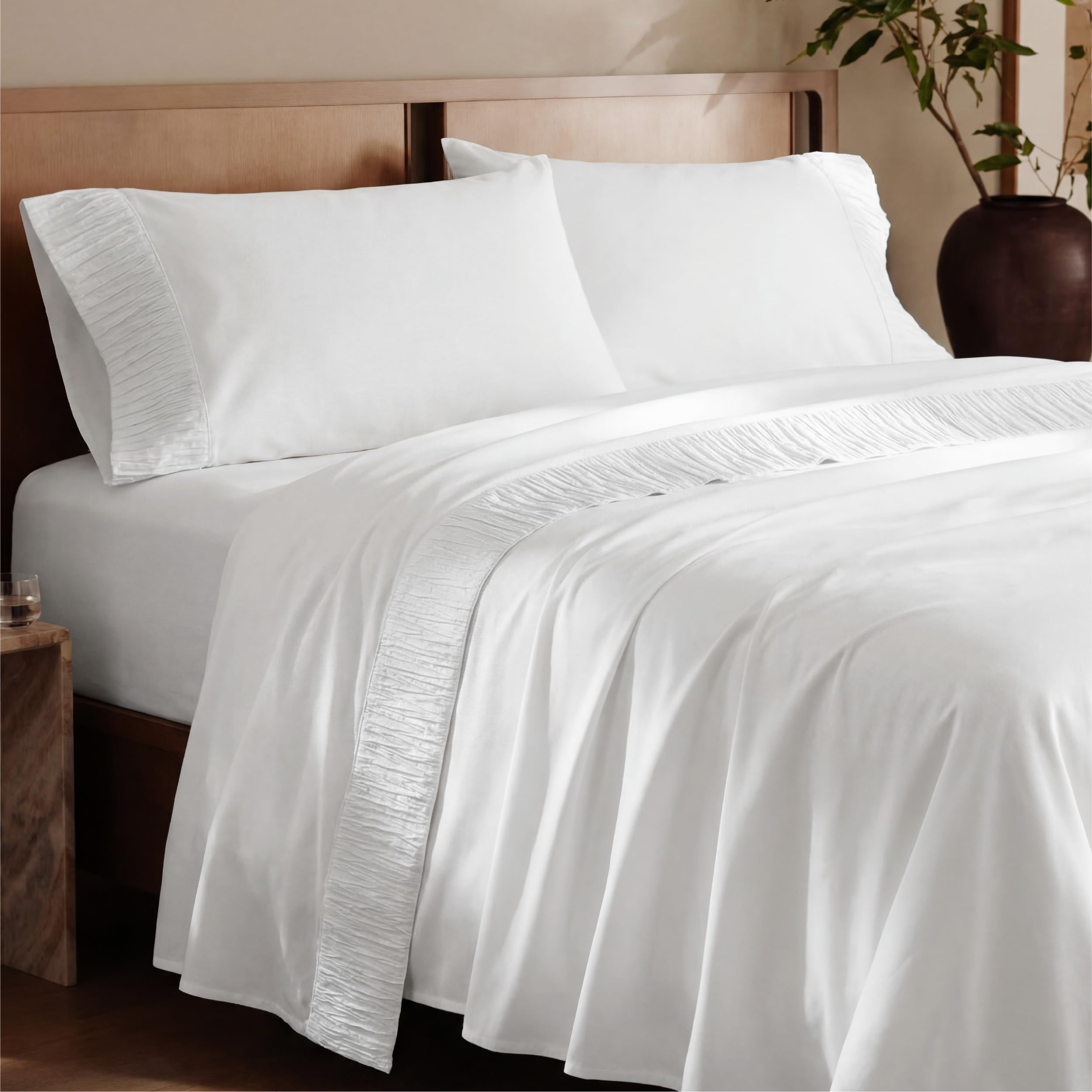 Bedsure King Size Sheets Set - 4 Pieces Soft King Sheets - Breathable & Cooling - Hotel Luxury - Easy Care Polyester Microfiber Bedding for Kids, Women, Men, Linen