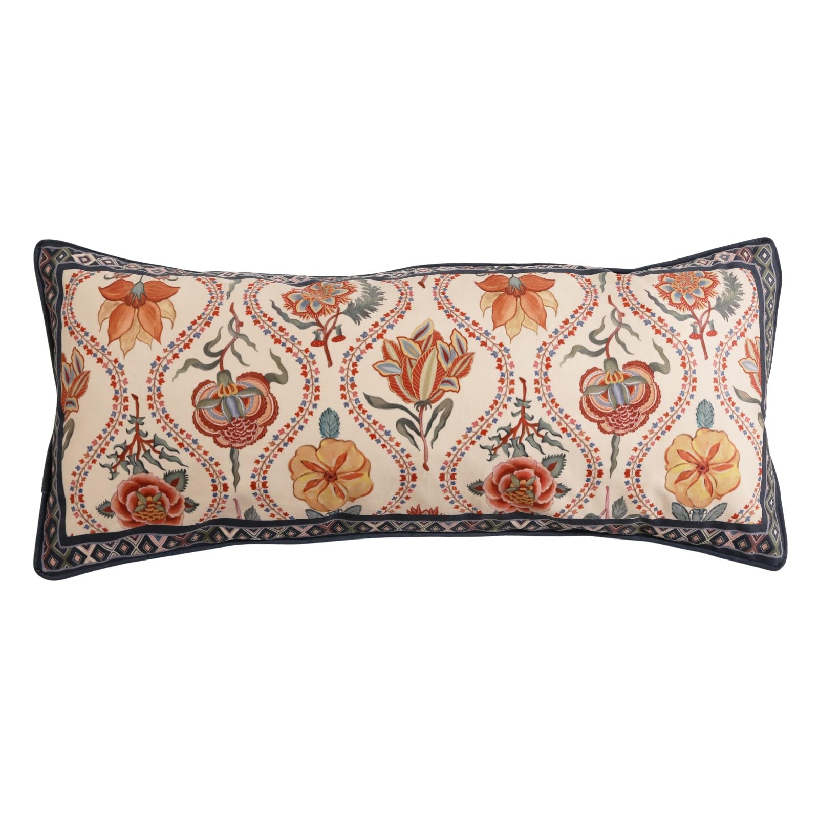 bilin gaier Vintage Square Throw Pillow Covers Pack of 2,Red Cozy Velvet with Leaves and Floral Pattern Pillowcases,Decoration Pillows Cushion Covers for Living Room Couch Sofa Bed Car Chair,18"x18"