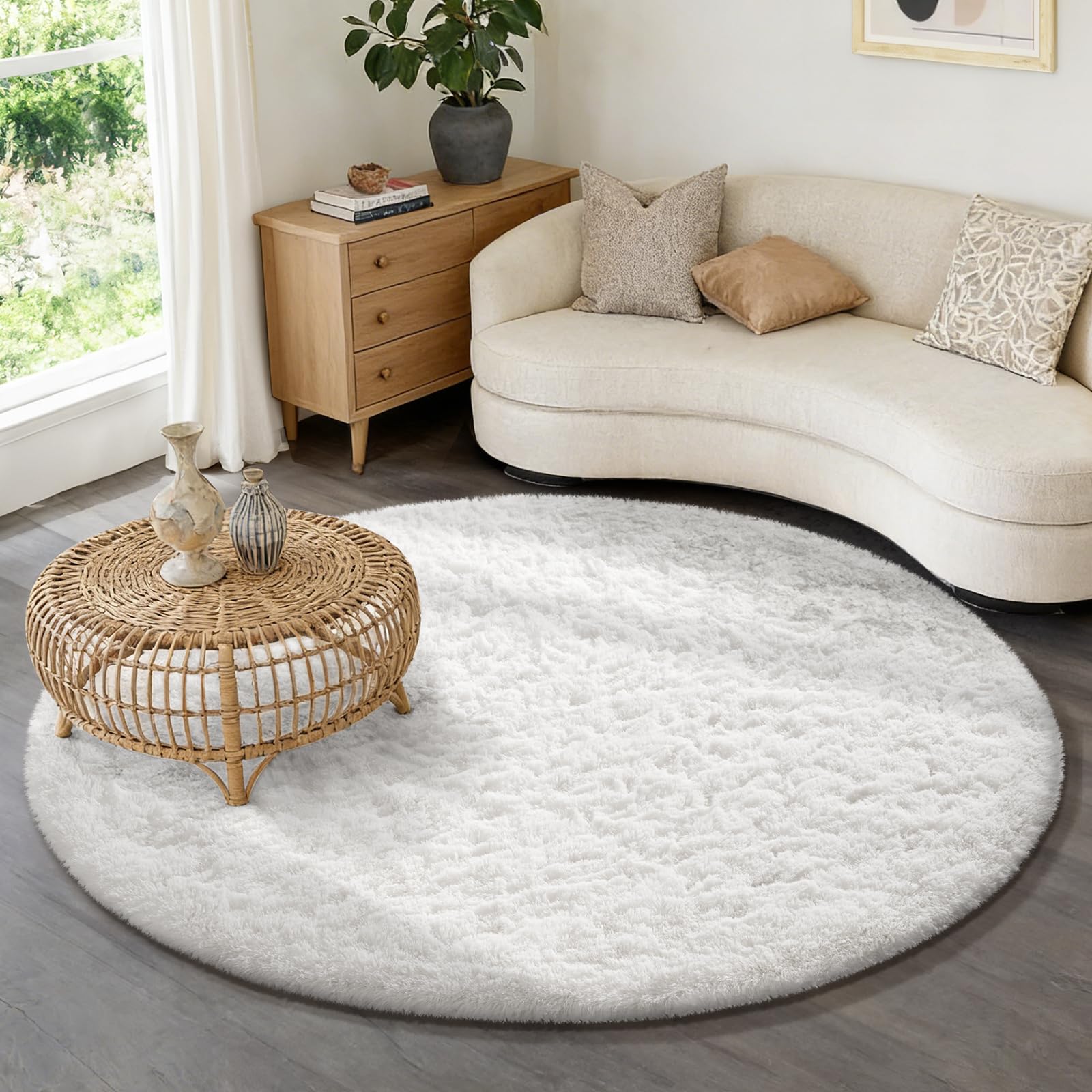 Ophanie Beige Rugs for Living Room Bedroom, 5x8 Fluffy Fuzzy Furry Carpet, Plush Soft Shaggy Bedside Indoor Floor Area Rug for Kids Girls Boys Baby Teen Dorm Nursery Home Decor Aesthetic