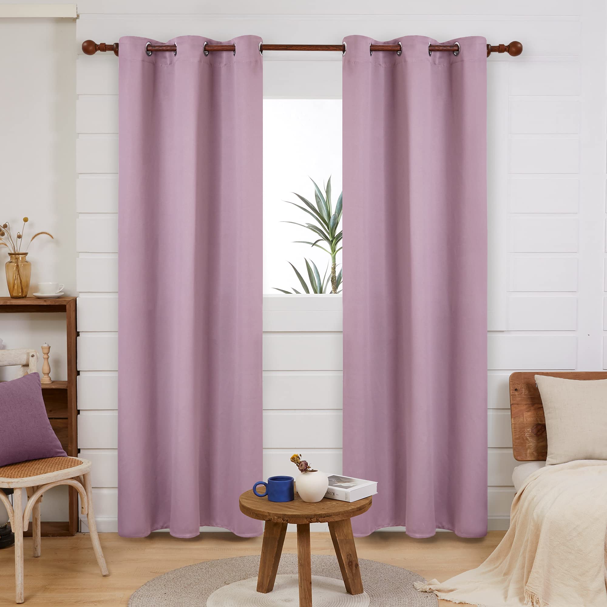 Deconovo Blackout Wide Curtain Panel, Grommet Top Thermal Insulated Room Darkening Drape for Bedroom Living Room, Khaki Divider, 100W x 84L Inch, Pack of 1