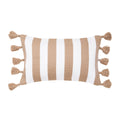 C&F Home Cabana Khaki Stripes Tassels Indoor/Outdoor Accent Pillow 14" x 22" Versatile Coastal Beach House Nautical Tropical Home Living Room Sofa Couch Chair Porch Patio 100% Polyester Decor