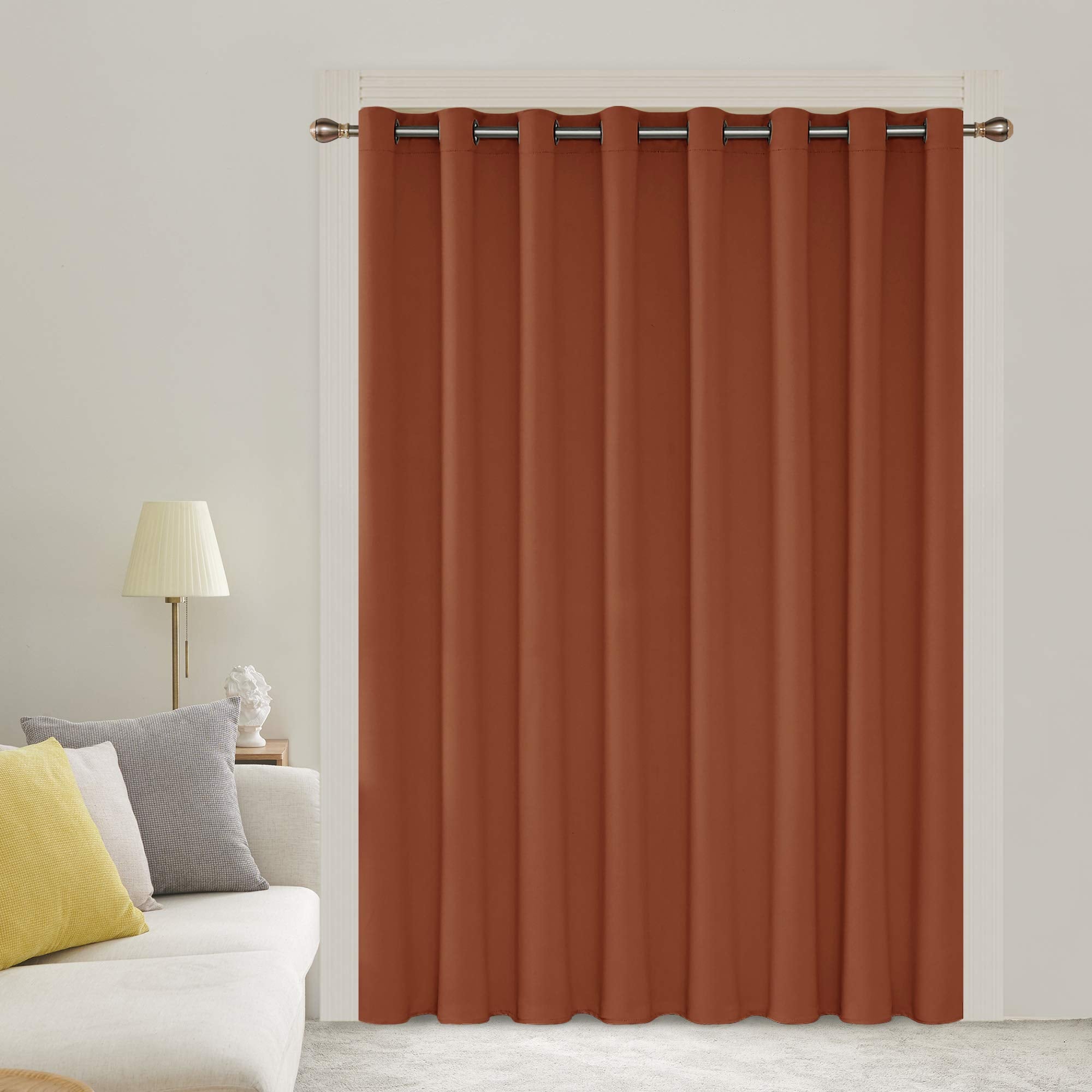 Deconovo Blackout Wide Curtain Panel, Grommet Top Thermal Insulated Room Darkening Drape for Bedroom Living Room, Khaki Divider, 100W x 84L Inch, Pack of 1