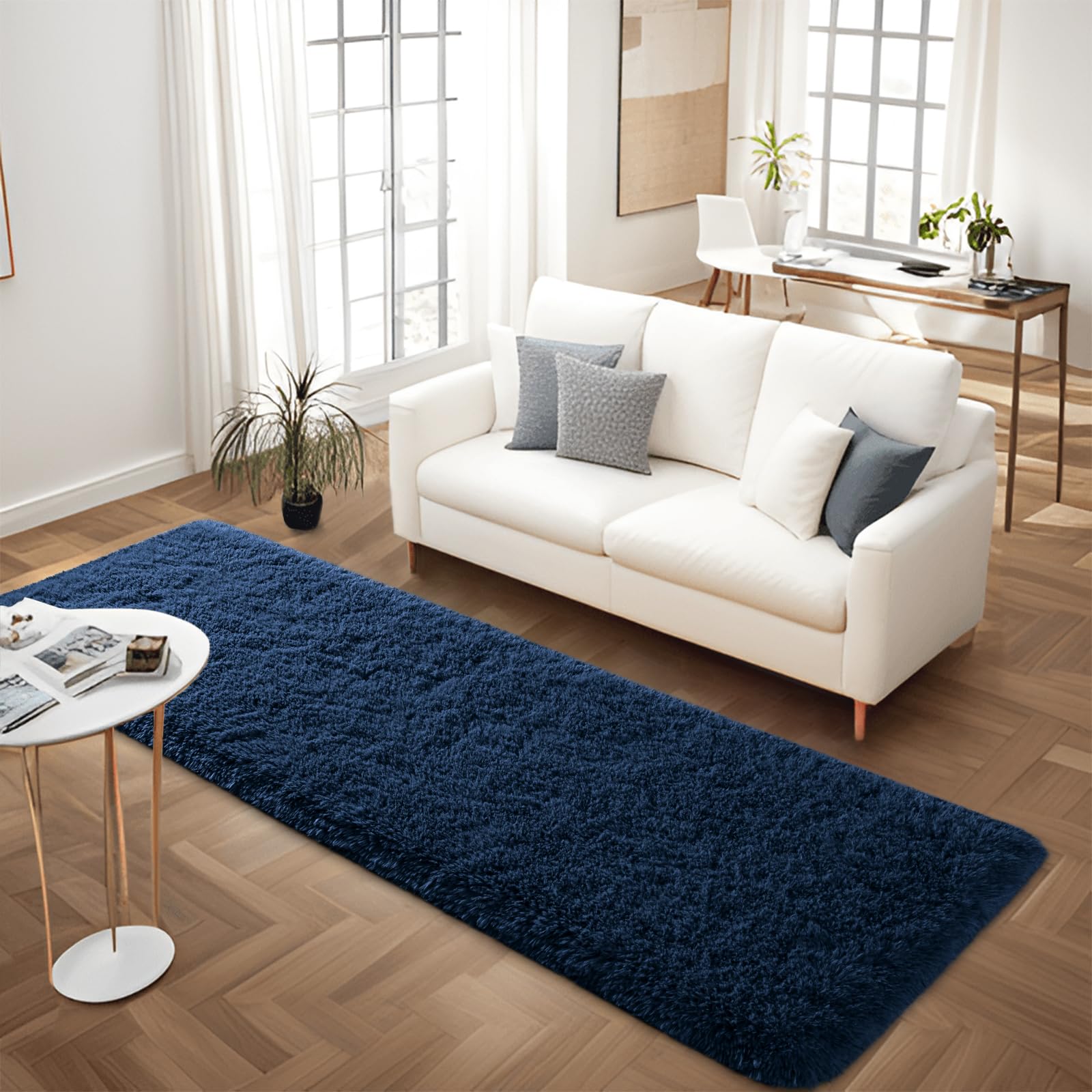 Fluffy Dark Green 6x9 Area Rugs for Living Room, Extra Large Rug for Bedroom Decor, Big Shaggy Floor Carpet, Soft Plush Thick Non-Slip Rectangle Carpets for Home Decor
