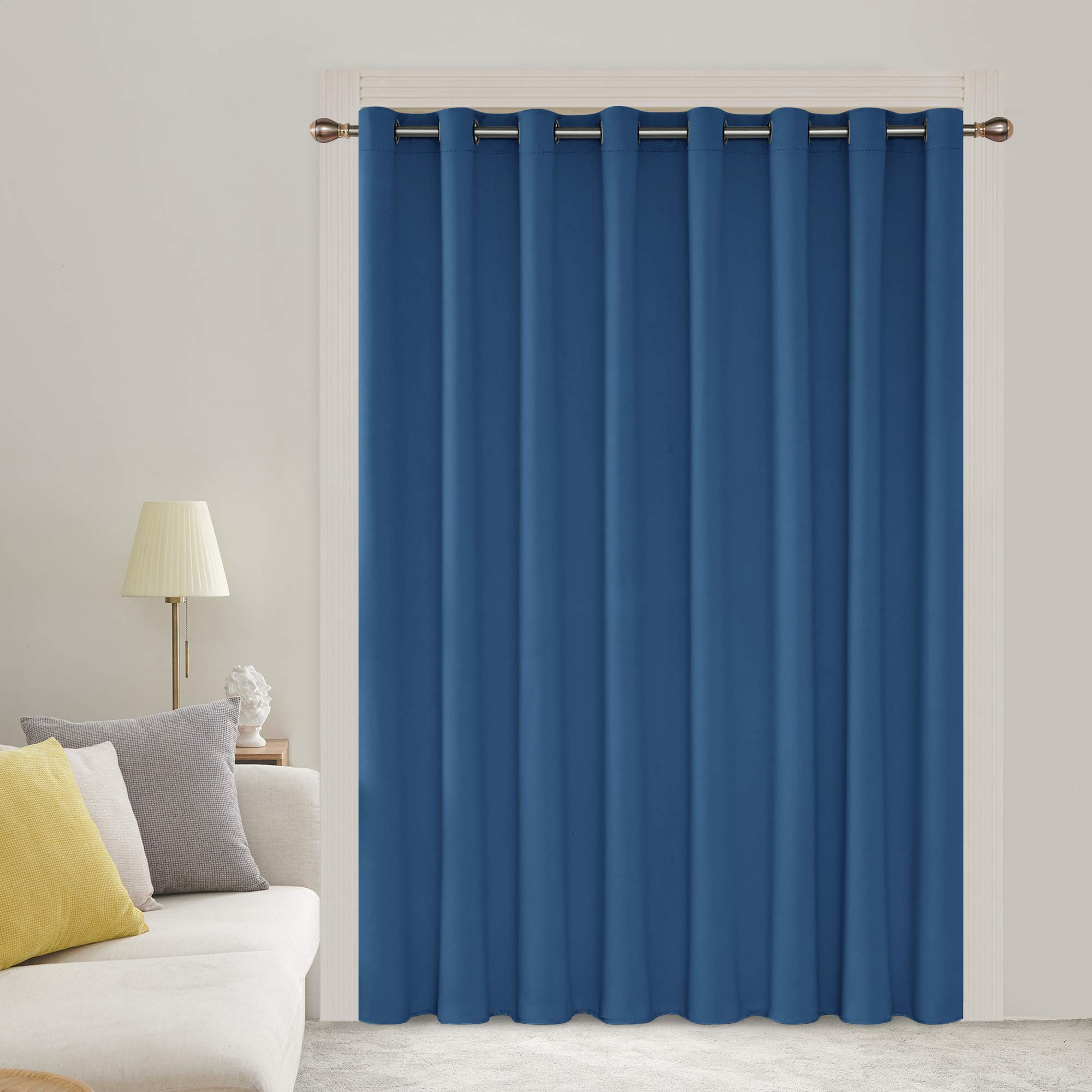 Deconovo Blackout Wide Curtain Panel, Grommet Top Thermal Insulated Room Darkening Drape for Bedroom Living Room, Khaki Divider, 100W x 84L Inch, Pack of 1