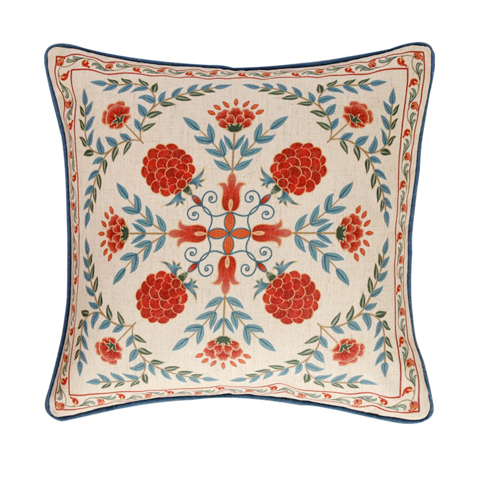 patdrea Designer Throw Pillow Covers for Couch 18"x18",Vintage Linen Pillows Cover with Cheetah Pattern and Luxury Pendant,Farmhouse Decorative Pillowcases for Bed Living Room Outdoor Set of 2