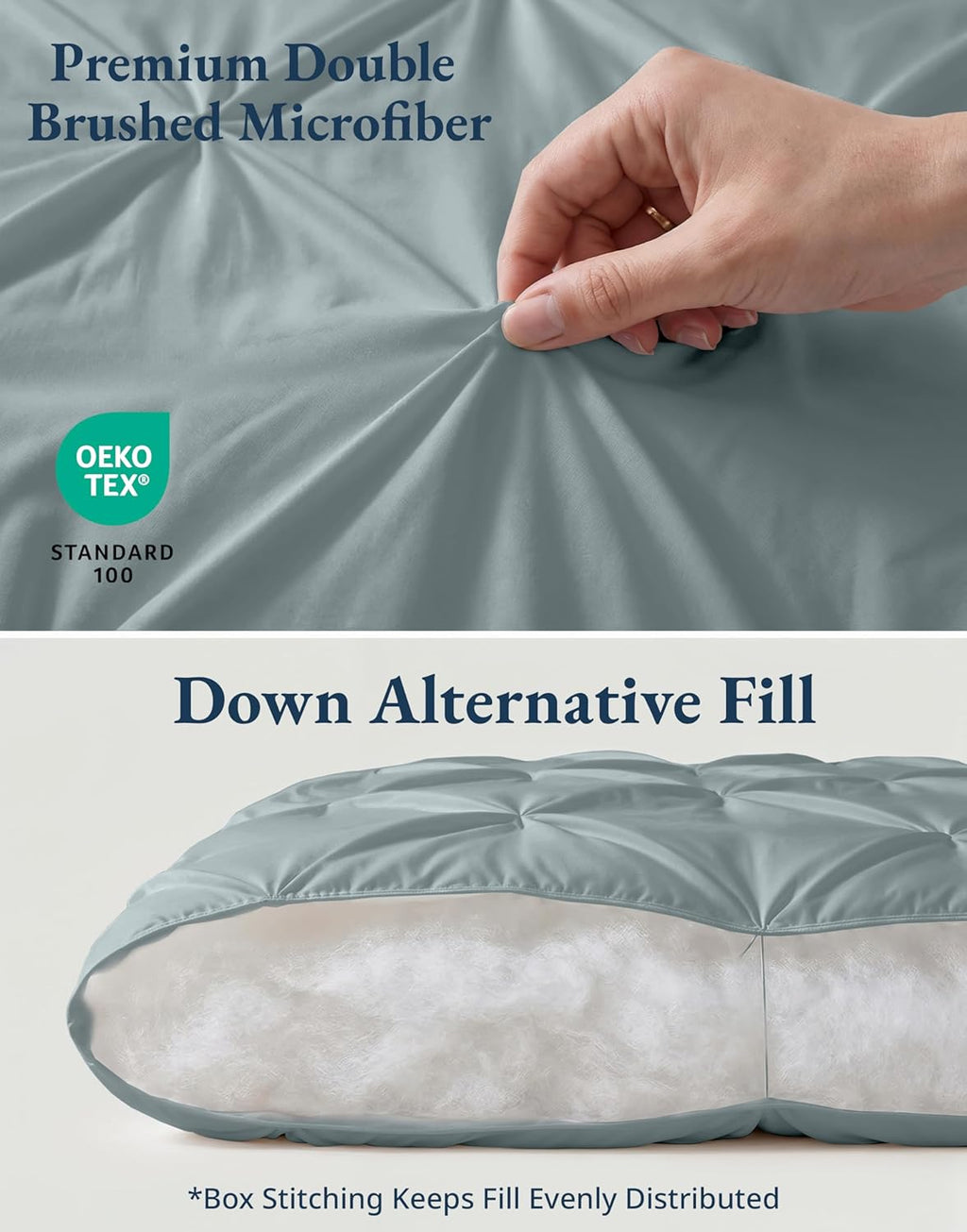 LANE LINEN Full Size Bed Comforter - 7 Piece - Refined Pintuck Finish for Hotel Style Bedding - Breathable Microfiber Bed in a Bag Comforter - Ideal for Apartments & First Homes - French Blue | Hotel sleep feel