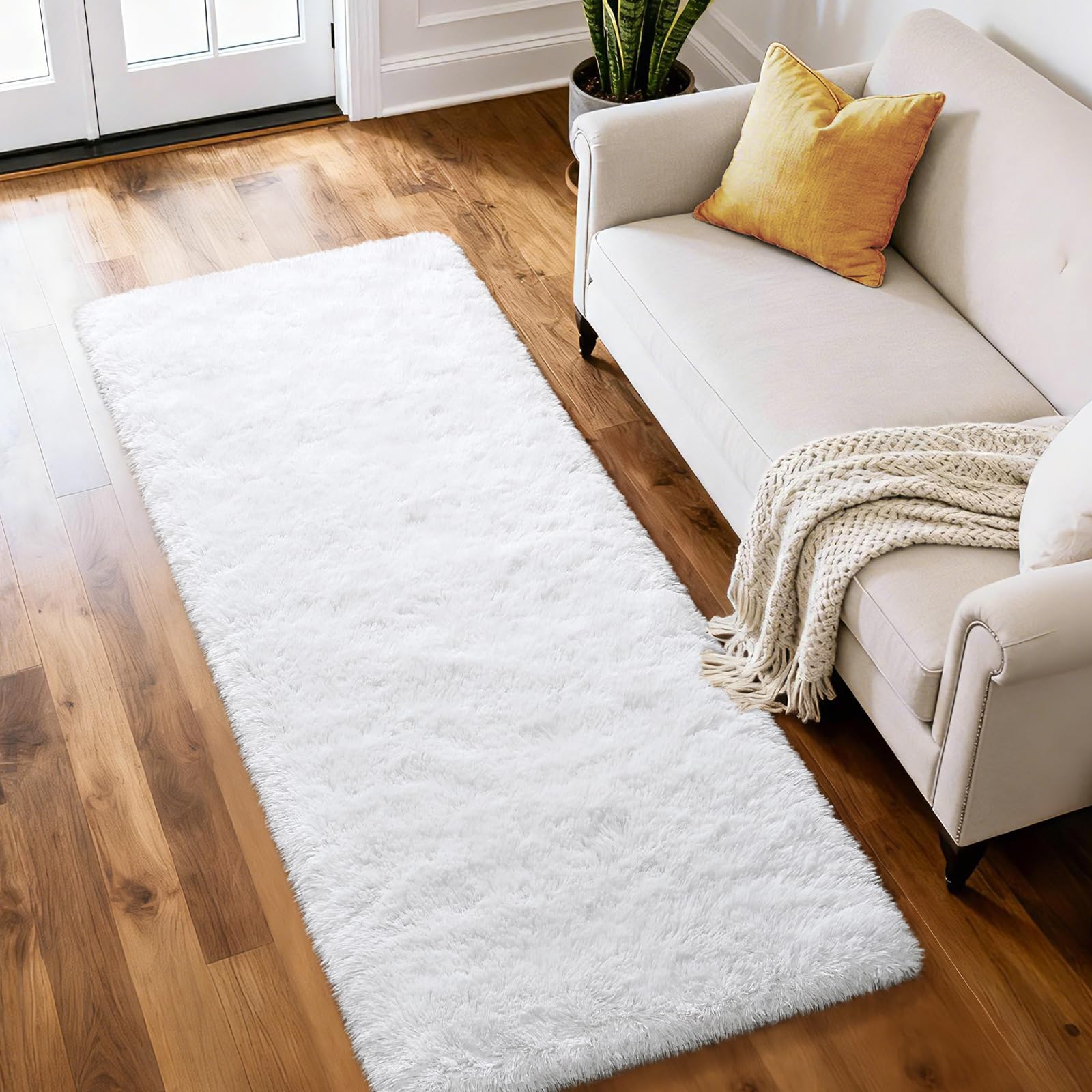 Merelax Soft Modern Indoor Shaggy Area Rug for Bedroom Livingroom Dorm Kids Room Home Decorative, Non-Slip Plush Fluffy Furry Fur Rugs Comfy Nursery Accent Floor Carpet 2x3 Feet, Black