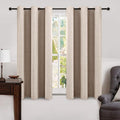 MIULEE 100% Blackout Linen Curtains for Bedroom Thermal Insulated Birch Grommet Room Darkening Curtains & Drapes for Living Room Nursery 52 x 96 Inch (2 Panels)