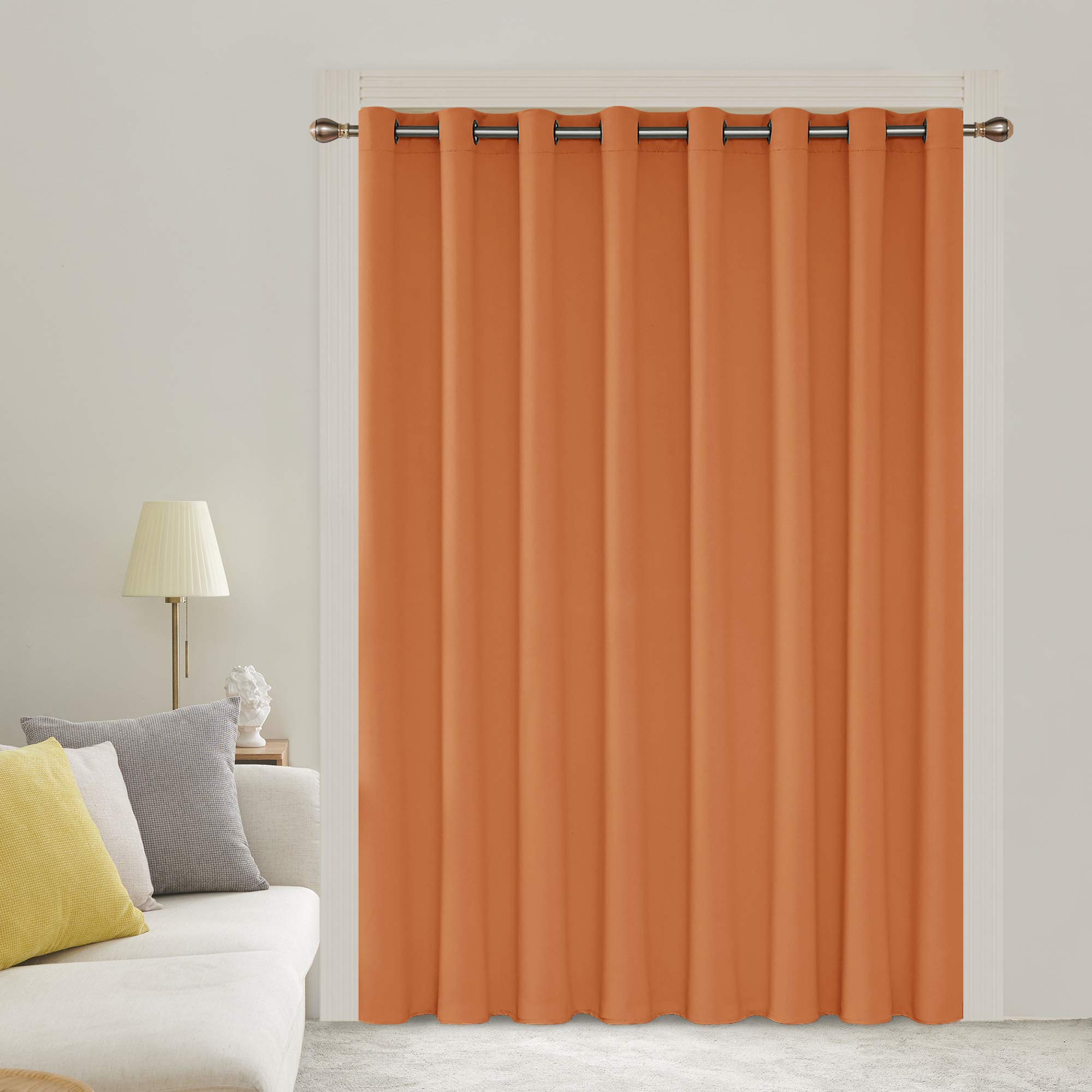 Deconovo Blackout Wide Curtain Panel, Grommet Top Thermal Insulated Room Darkening Drape for Bedroom Living Room, Khaki Divider, 100W x 84L Inch, Pack of 1