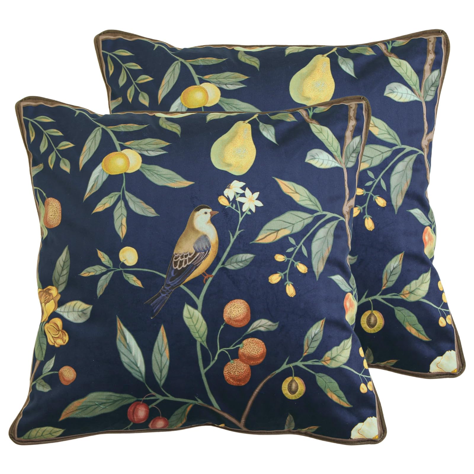 bilin gaier Vintage Square Throw Pillow Covers Pack of 2,Red Cozy Velvet with Leaves and Floral Pattern Pillowcases,Decoration Pillows Cushion Covers for Living Room Couch Sofa Bed Car Chair,18"x18"