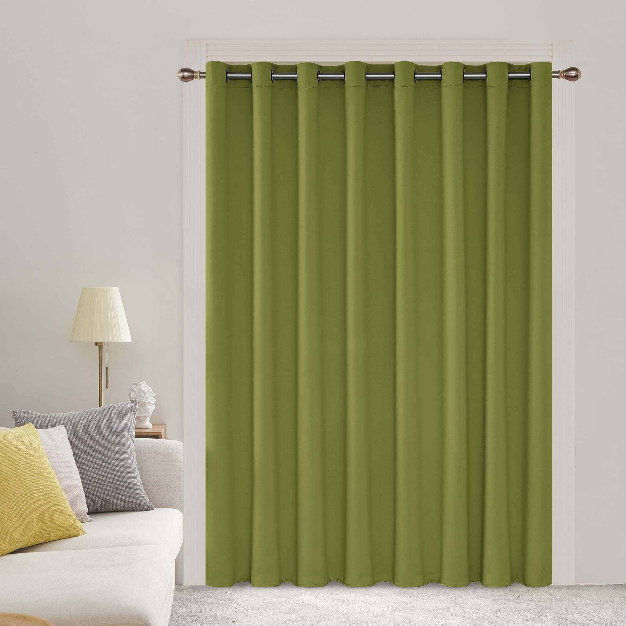 Deconovo Blackout Wide Curtain Panel, Grommet Top Thermal Insulated Room Darkening Drape for Bedroom Living Room, Khaki Divider, 100W x 84L Inch, Pack of 1