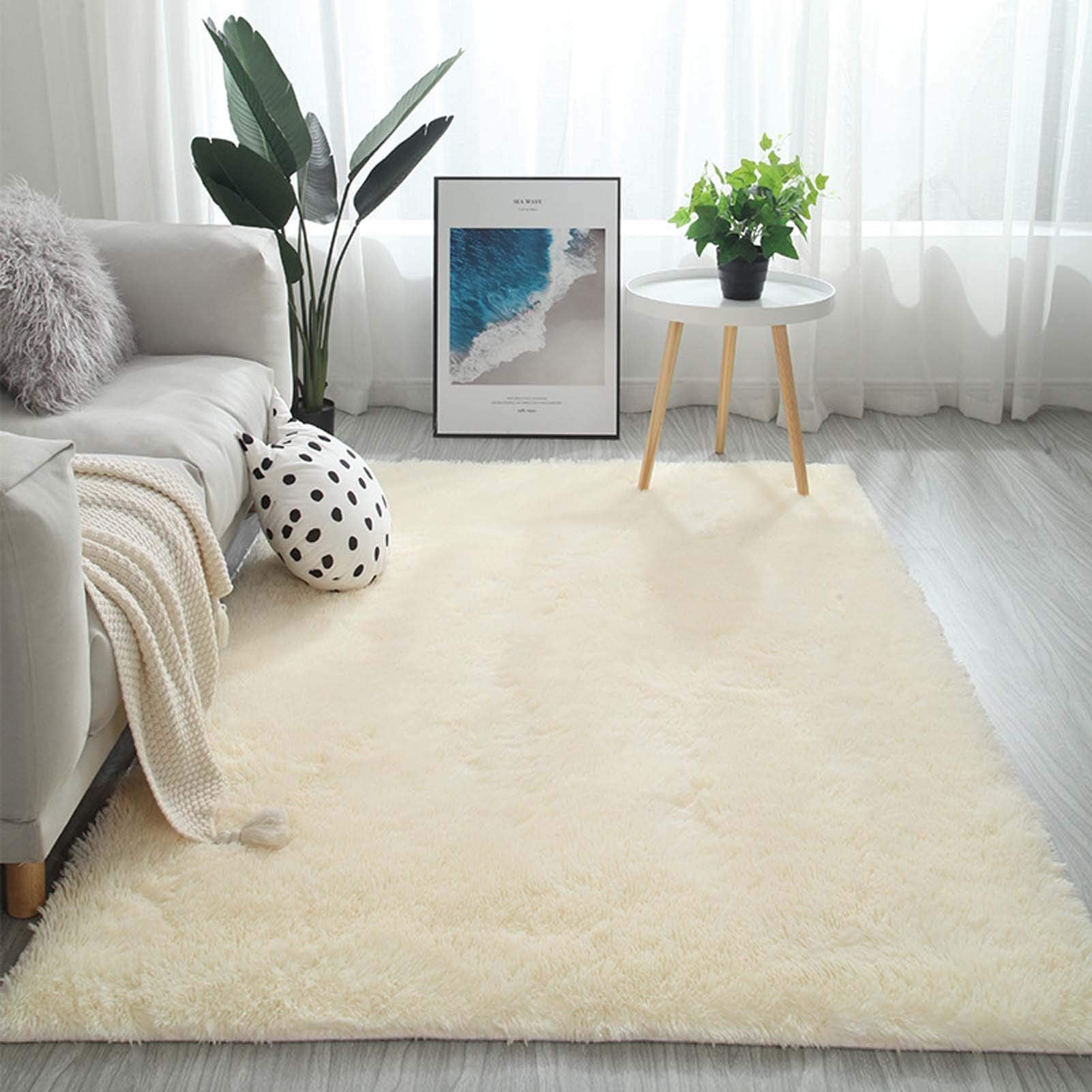 Luxury Fluffy Area Rugs 47 x 79 inch, Ultra Soft Shaggy Rug Plush Plush Carpet for Bedroom Kids Girls Boys Baby Living Room, Anti-Slip Floor Mat