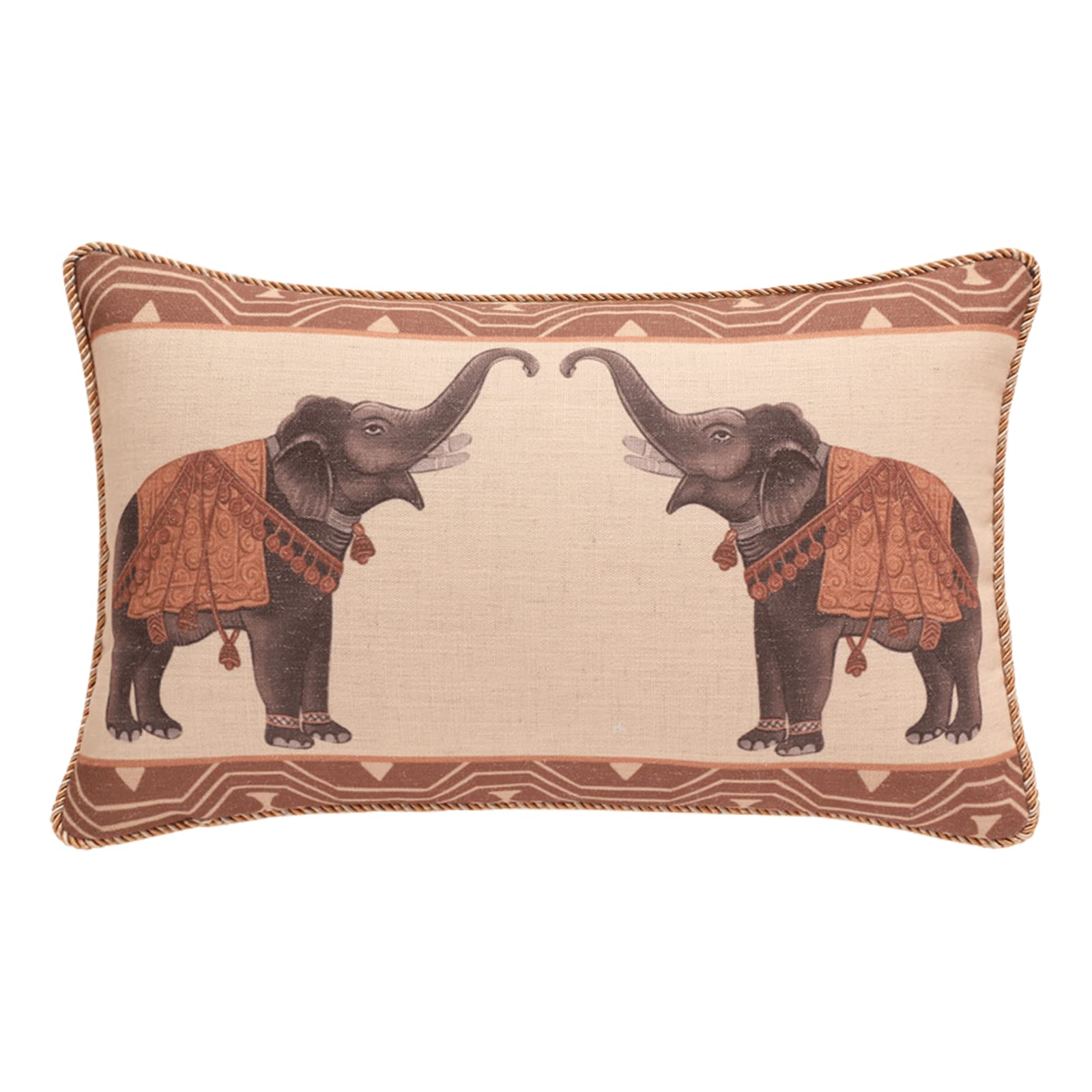 patdrea Designer Throw Pillow Covers for Couch 18"x18",Vintage Linen Pillows Cover with Cheetah Pattern and Luxury Pendant,Farmhouse Decorative Pillowcases for Bed Living Room Outdoor Set of 2