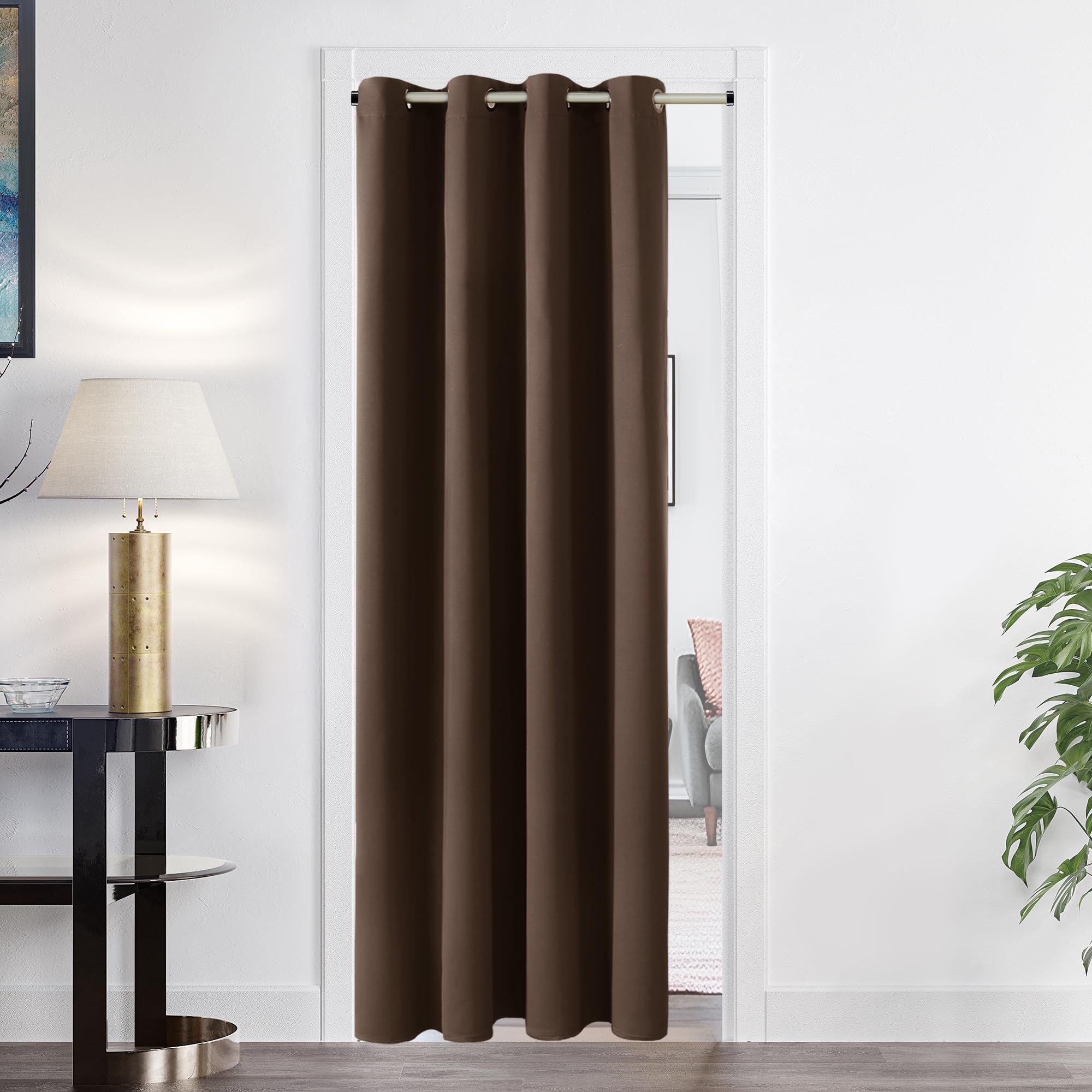 Deconovo Blackout Wide Curtain Panel, Grommet Top Thermal Insulated Room Darkening Drape for Bedroom Living Room, Khaki Divider, 100W x 84L Inch, Pack of 1