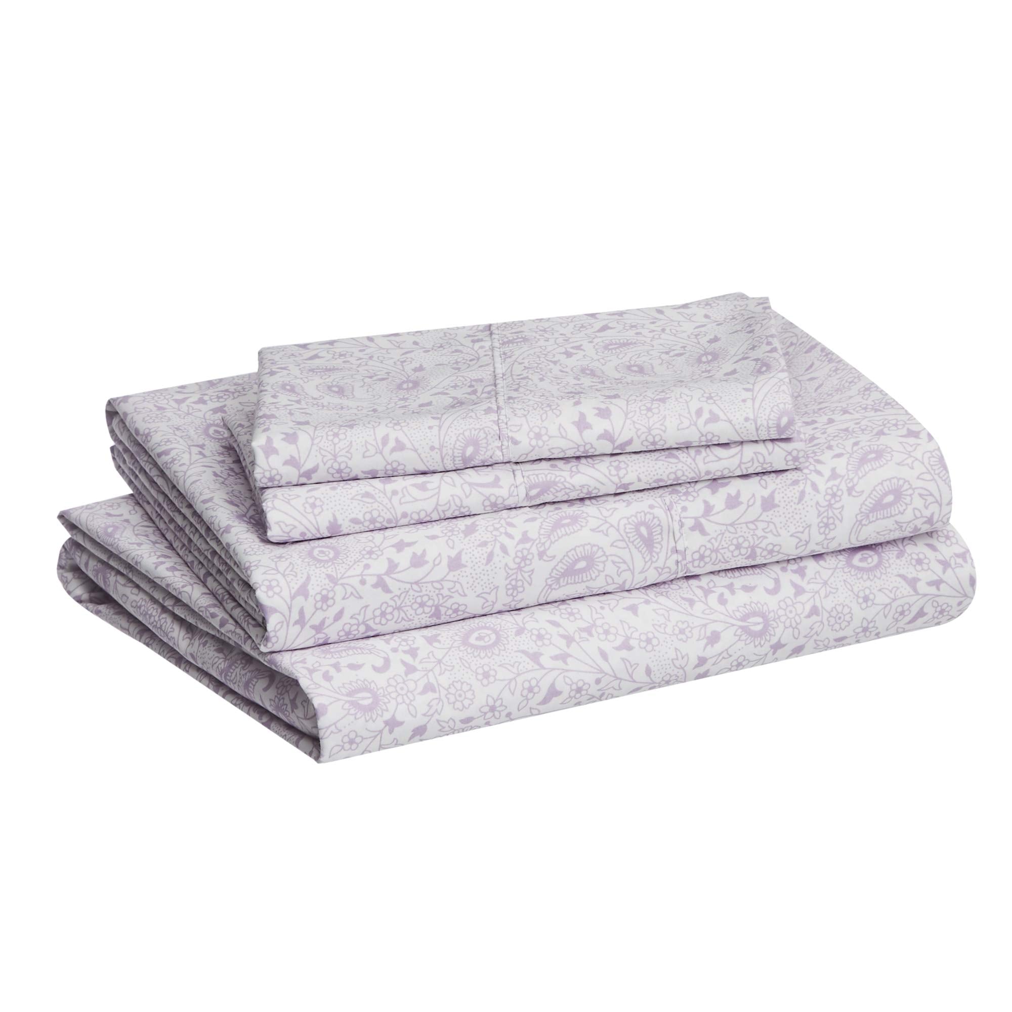 Amazon Basics Lightweight Super Soft Easy Care Wrinkle Free Breathable Brushed Microfiber 3-Piece Bed Sheet Set with 14-Inch Deep Pockets, Twin, Beige, Solid