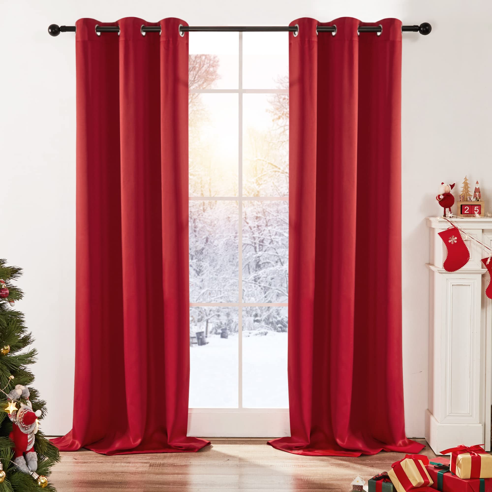 Deconovo Blackout Wide Curtain Panel, Grommet Top Thermal Insulated Room Darkening Drape for Bedroom Living Room, Khaki Divider, 100W x 84L Inch, Pack of 1