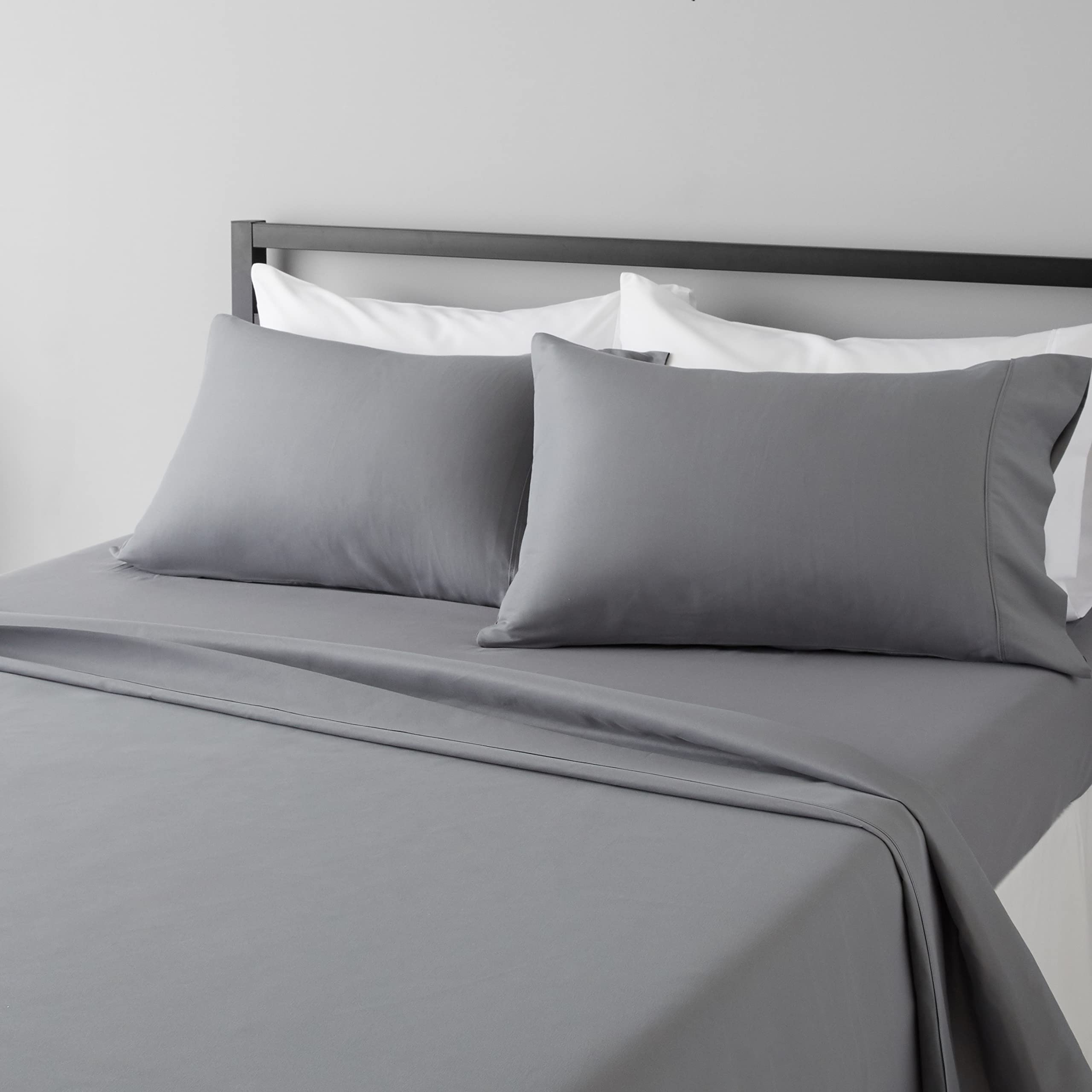 Amazon Basics Lightweight Super Soft Easy Care Wrinkle Free Breathable Brushed Microfiber 3-Piece Bed Sheet Set with 14-Inch Deep Pockets, Twin, Beige, Solid
