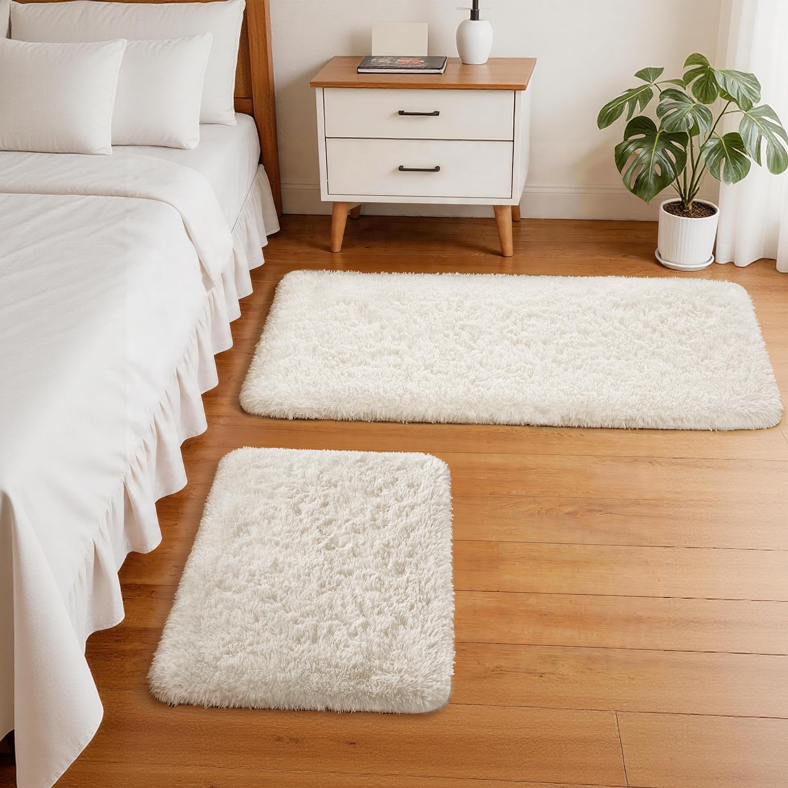 Ophanie Beige Rugs for Living Room Bedroom, 5x8 Fluffy Fuzzy Furry Carpet, Plush Soft Shaggy Bedside Indoor Floor Area Rug for Kids Girls Boys Baby Teen Dorm Nursery Home Decor Aesthetic