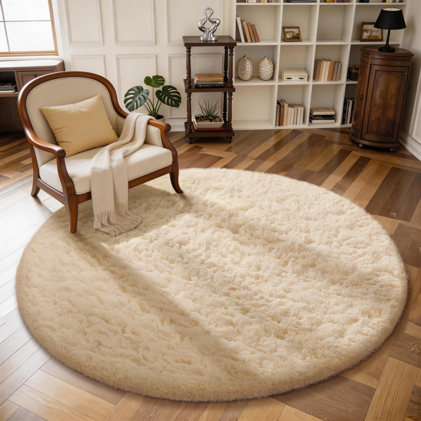 Ophanie Beige Rugs for Living Room Bedroom, 5x8 Fluffy Fuzzy Furry Carpet, Plush Soft Shaggy Bedside Indoor Floor Area Rug for Kids Girls Boys Baby Teen Dorm Nursery Home Decor Aesthetic