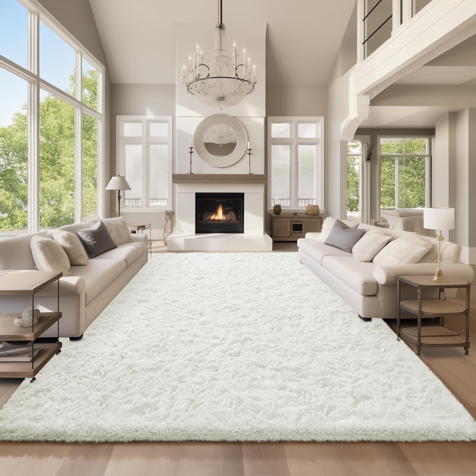 Ophanie Beige Rugs for Living Room Bedroom, 5x8 Fluffy Fuzzy Furry Carpet, Plush Soft Shaggy Bedside Indoor Floor Area Rug for Kids Girls Boys Baby Teen Dorm Nursery Home Decor Aesthetic