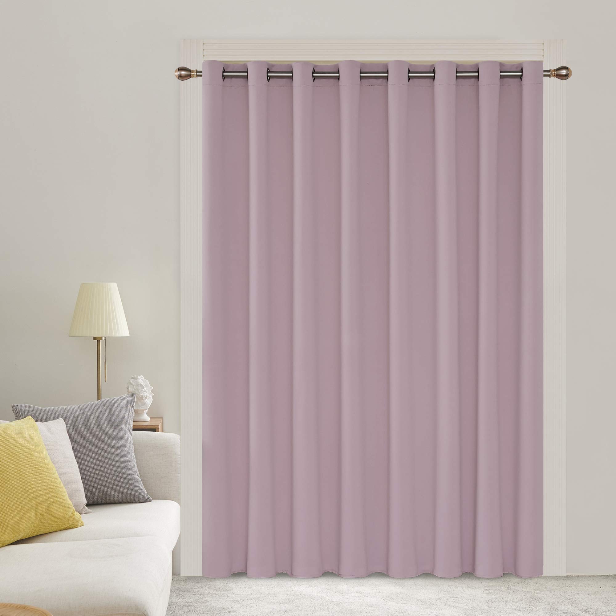 Deconovo Blackout Wide Curtain Panel, Grommet Top Thermal Insulated Room Darkening Drape for Bedroom Living Room, Khaki Divider, 100W x 84L Inch, Pack of 1